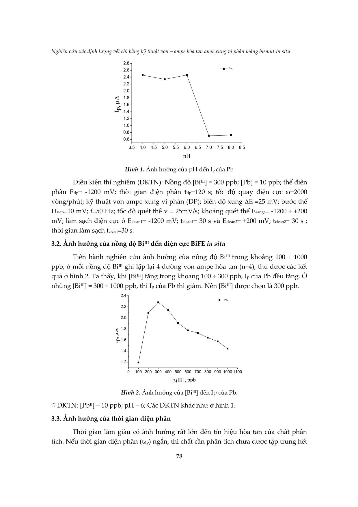 Nghiên cứu xác định lượng vết chì bằng kỹ thuật von - ampe hòa tan anot xung vi phân màng bismut in situ trang 4