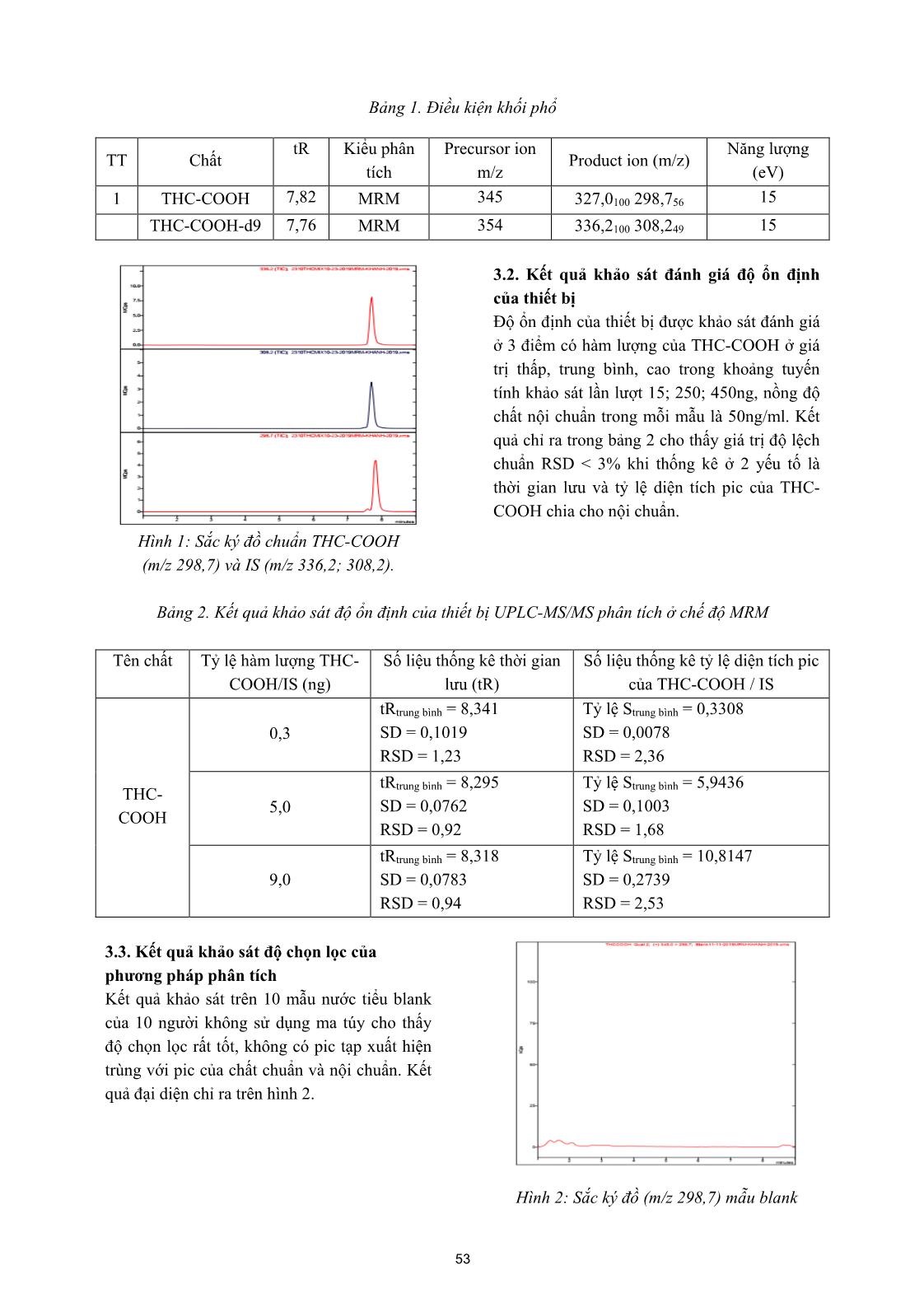 Phân tích Carboxy-delta 9-THC trong mẫu nước tiểu bằng sắc ký lỏng khối phổ (UPLC-MS/MS) trang 3