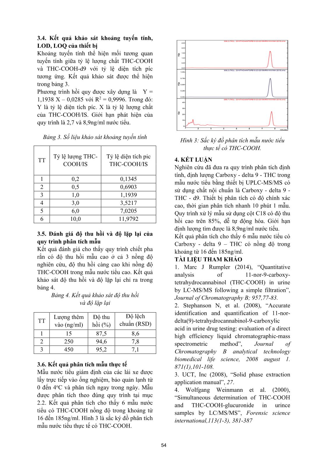 Phân tích Carboxy-delta 9-THC trong mẫu nước tiểu bằng sắc ký lỏng khối phổ (UPLC-MS/MS) trang 4