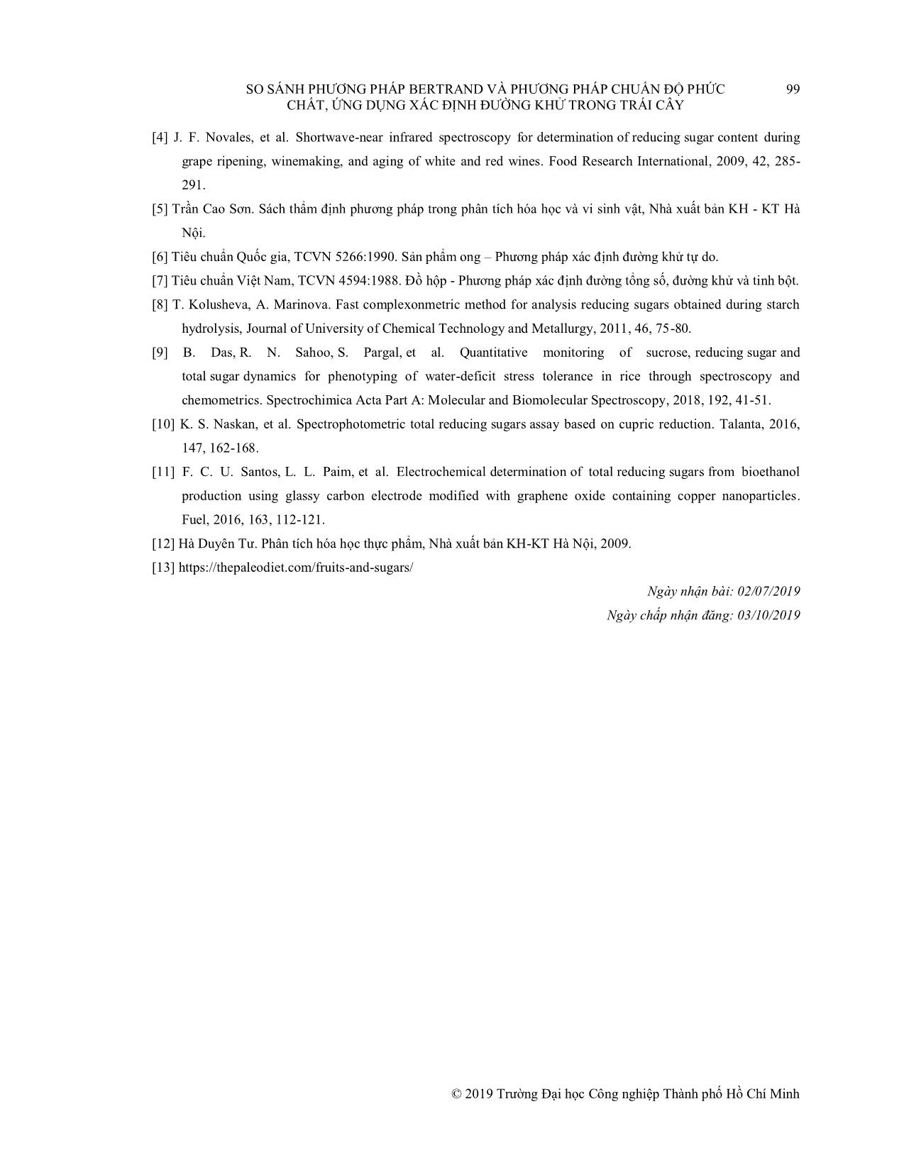 So sánh phương pháp bertrand và phương pháp chuẩn độ phức chất, ứng dụng xác định đường khử trong trái cây trang 6