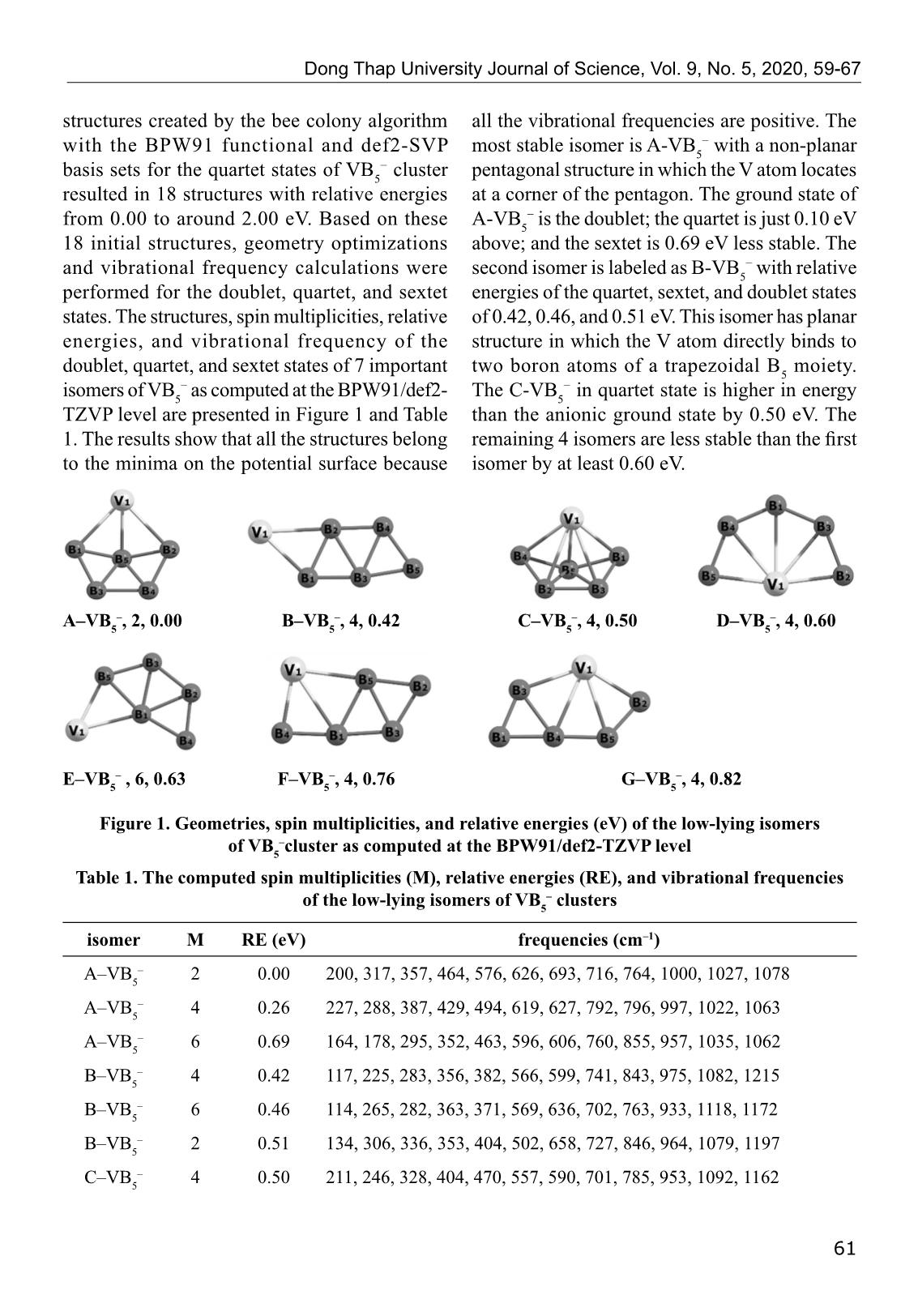 Cấu trúc và tính chất của cluster VB₅⁻/⁰ tính bằng lý thuyết phiếm hàm mật độ trang 3
