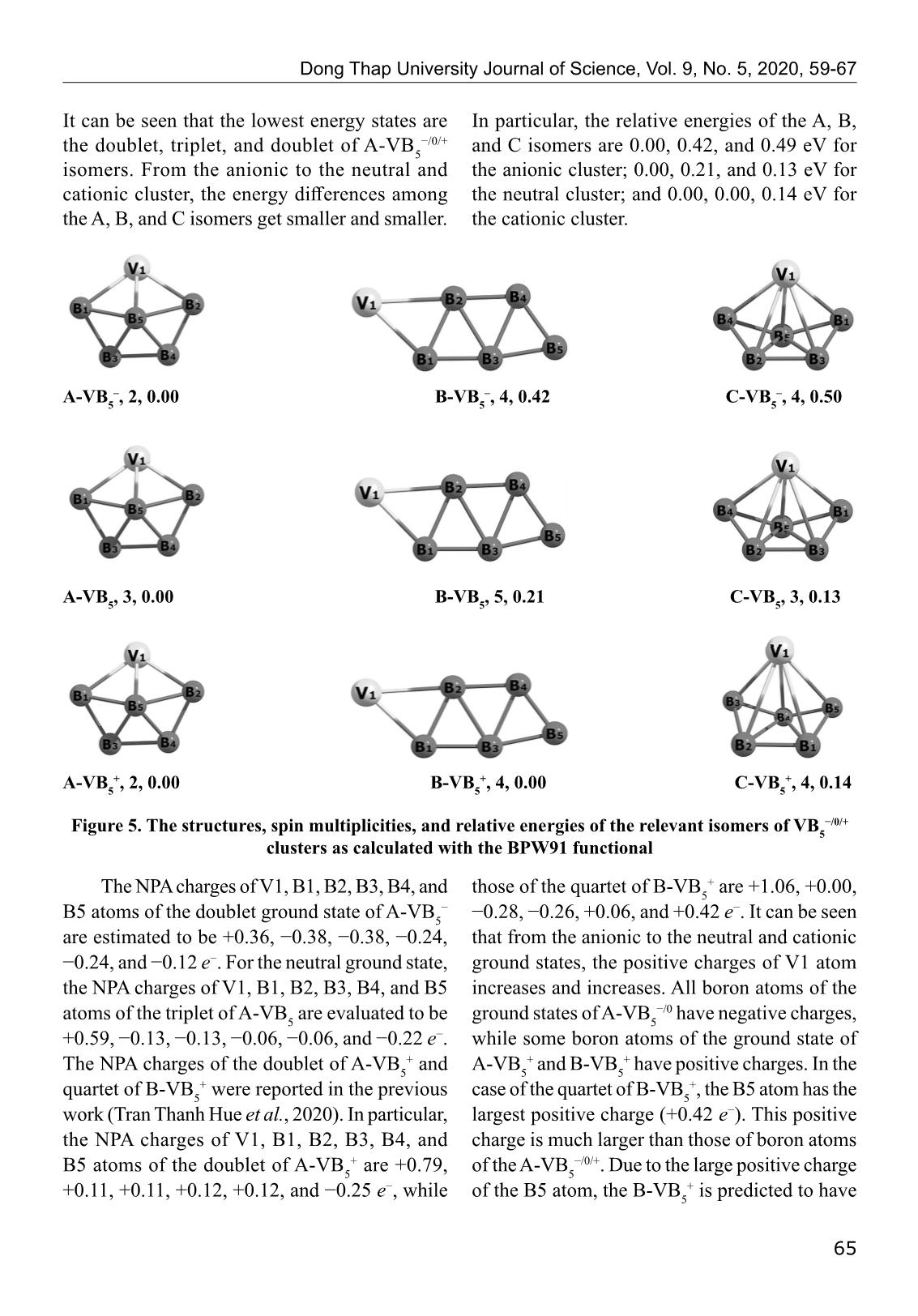 Cấu trúc và tính chất của cluster VB₅⁻/⁰ tính bằng lý thuyết phiếm hàm mật độ trang 7