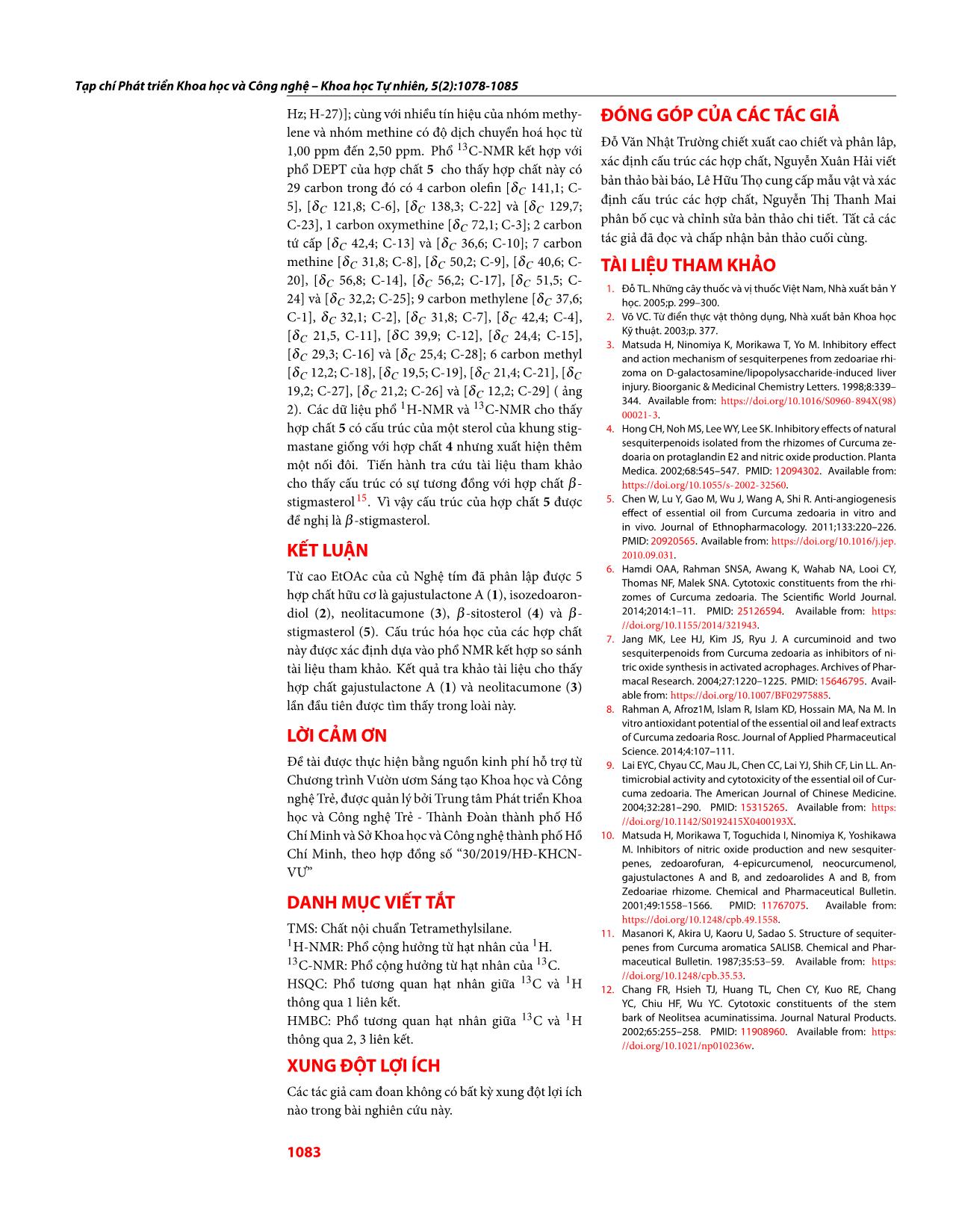 Thành phần hóa học của củ nghệ tím (Curcuma zedoaria) trang 6