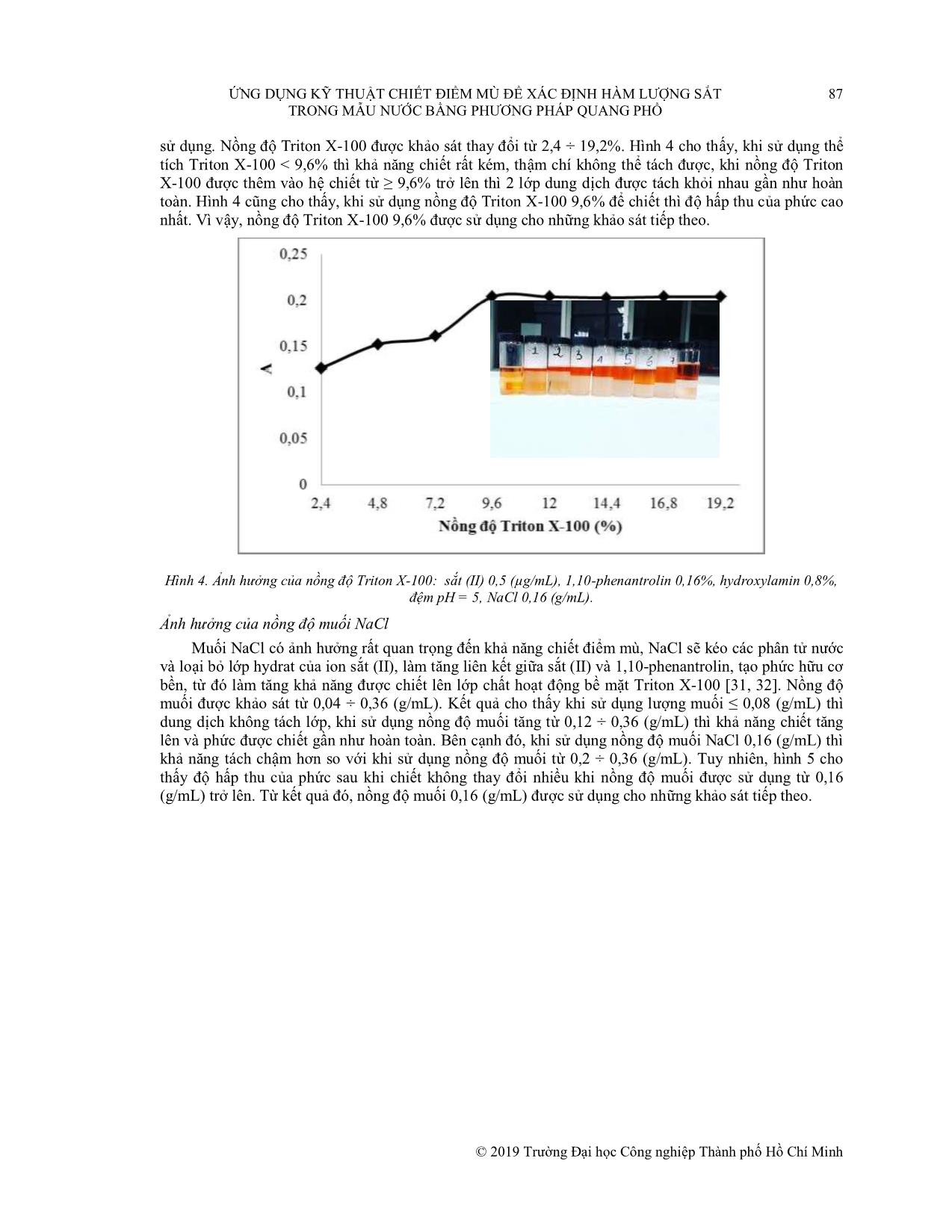 Ứng dụng kỹ thuật chiết điểm mù để xác định hàm lượng sắt trong mẫu nước bằng phương pháp quang phổ trang 5