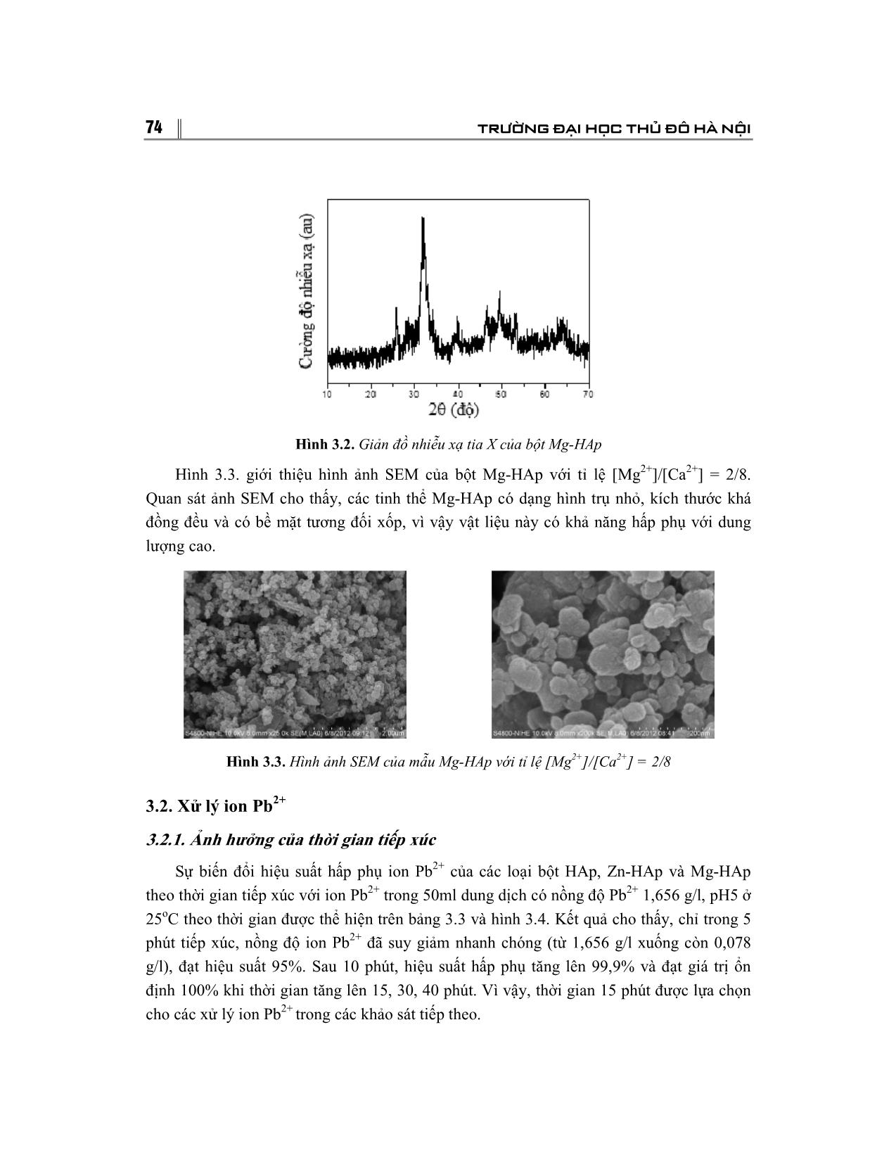 Xử lý ion kim loại nặng Pb²³⁺ bằng bột hydroxyapatite pha tạp ion Mg²⁺ (HAp) trang 6