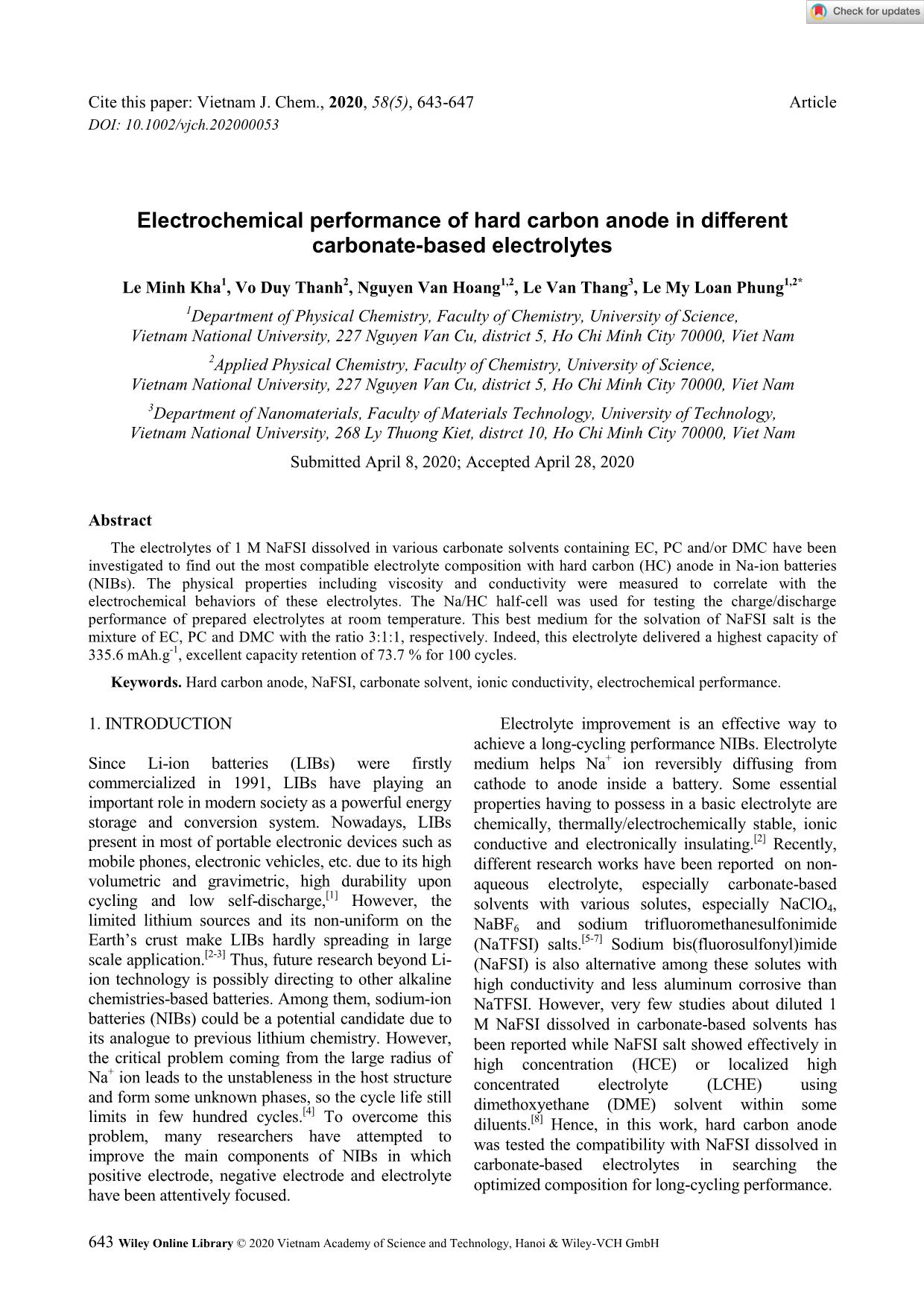 Electrochemical performance of hard carbon anode in different carbonate-Based electrolytes trang 1