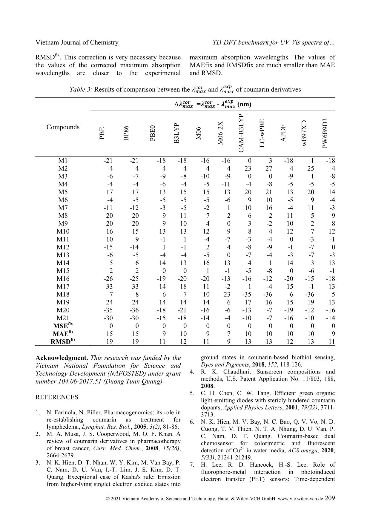 TD-DFT benchmark for UV-Vis spectra of coumarin derivatives trang 7