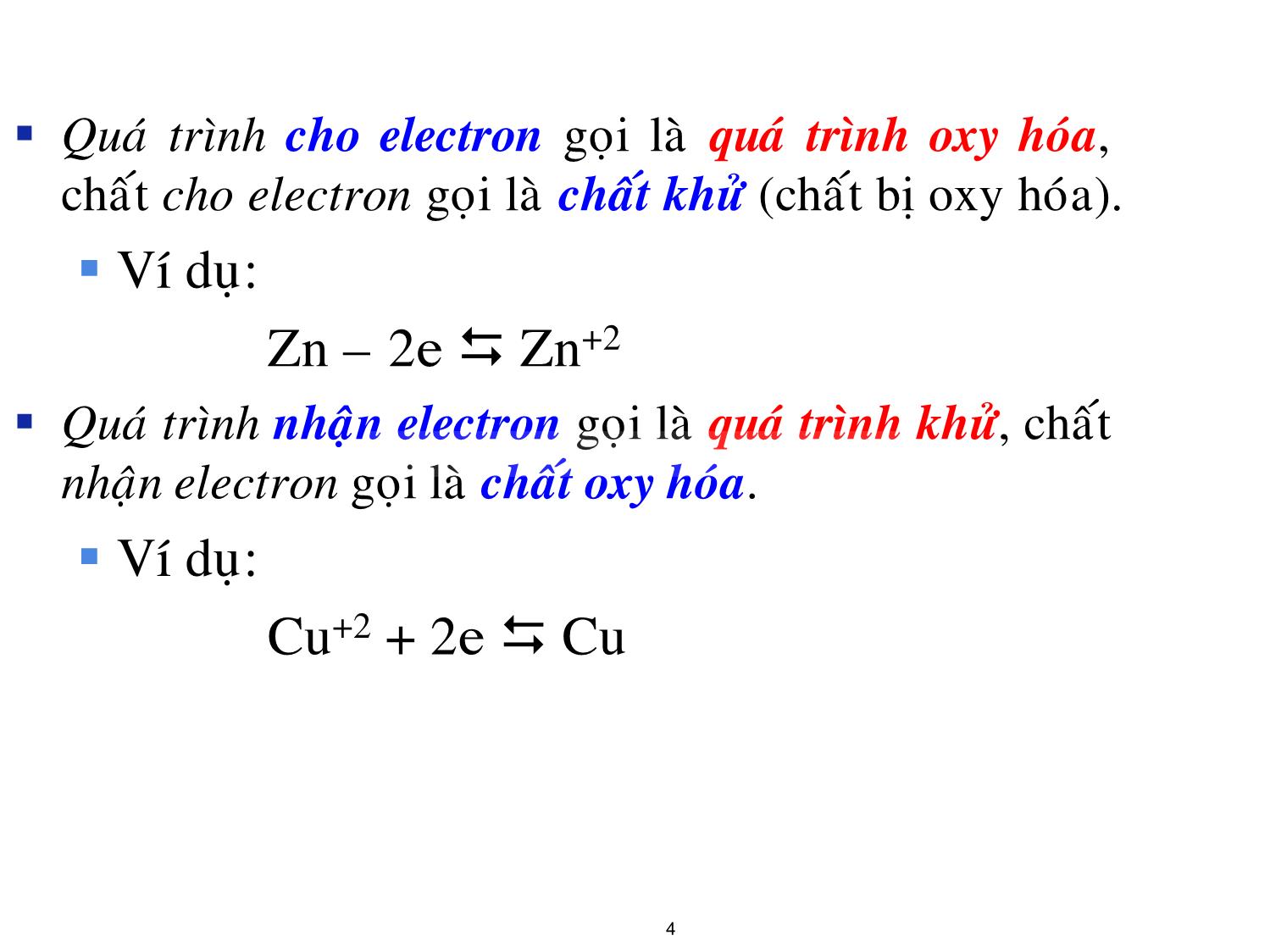 Bài giảng Hóa đại cương: Điện hóa học - Nguyễn Minh Kha trang 4