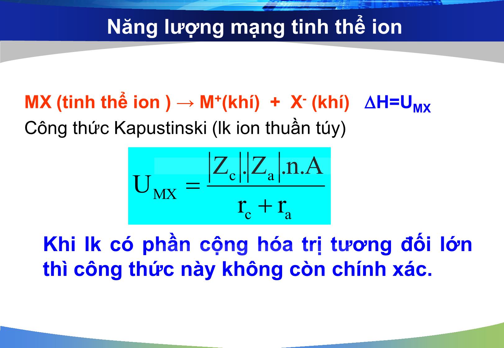 Bài giảng môn Hóa đại cương: Liên kết hóa học và cấu tạo phân tử - Nguyễn Minh Kha trang 9