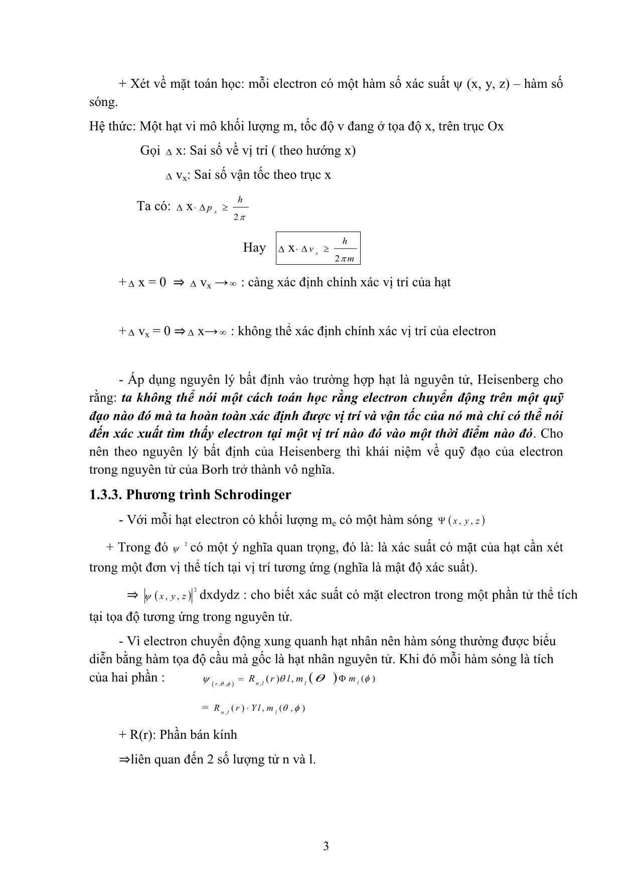 Bài giảng Hóa học đại cương A - Hoàng Hải Hậu (Phần 1) trang 8