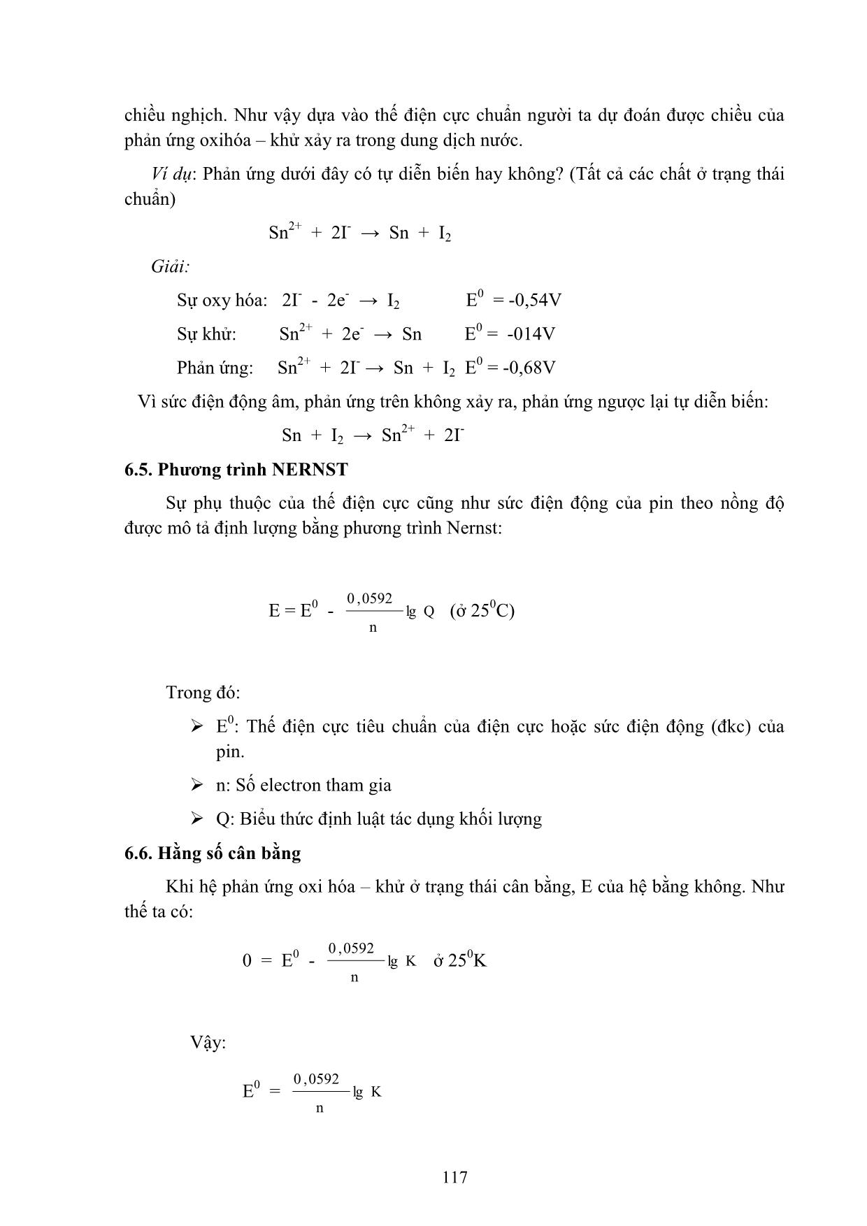 Bài giảng Hóa học đại cương A - Hoàng Hải Hậu (Phần 2) trang 10