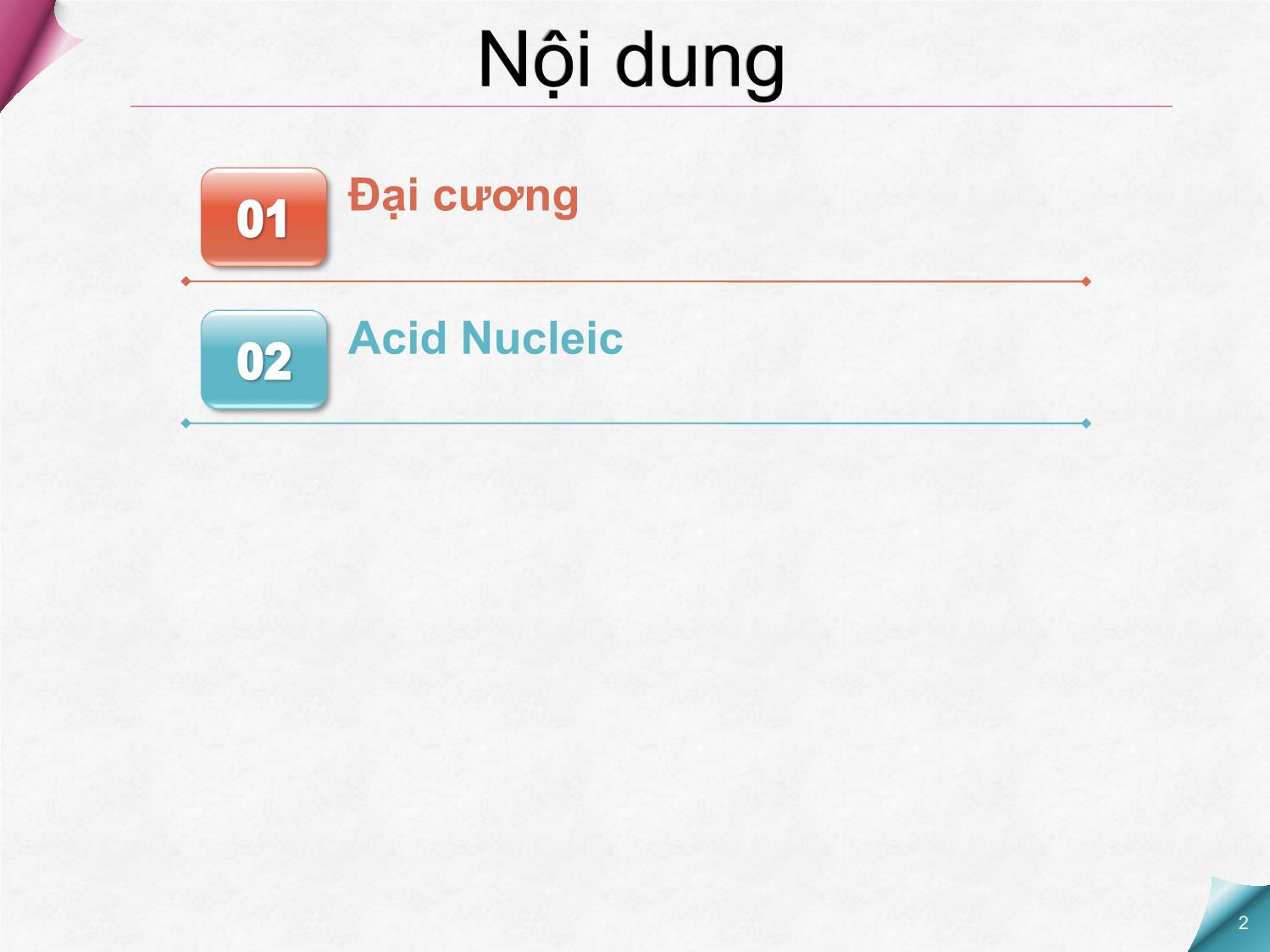 Bài giảng Hóa sinh - Chương 9: Hóa học acid Nucleic trang 2