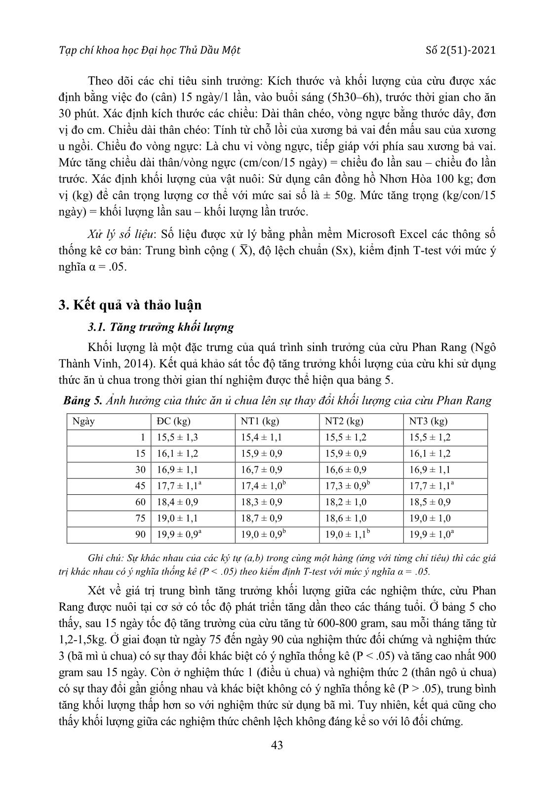 Khảo sát các chỉ tiêu sinh trưởng của cừu Phan Rang khi sử dụng thức ăn ủ chua trang 4