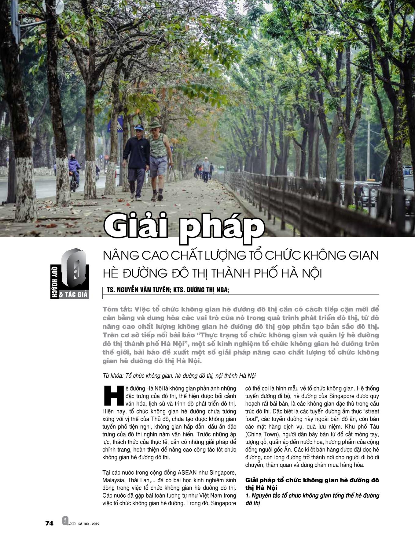 Giải pháp nâng cao chất lượng tổ chức không gian hè đường đô thị thành phố Hà Nội trang 1