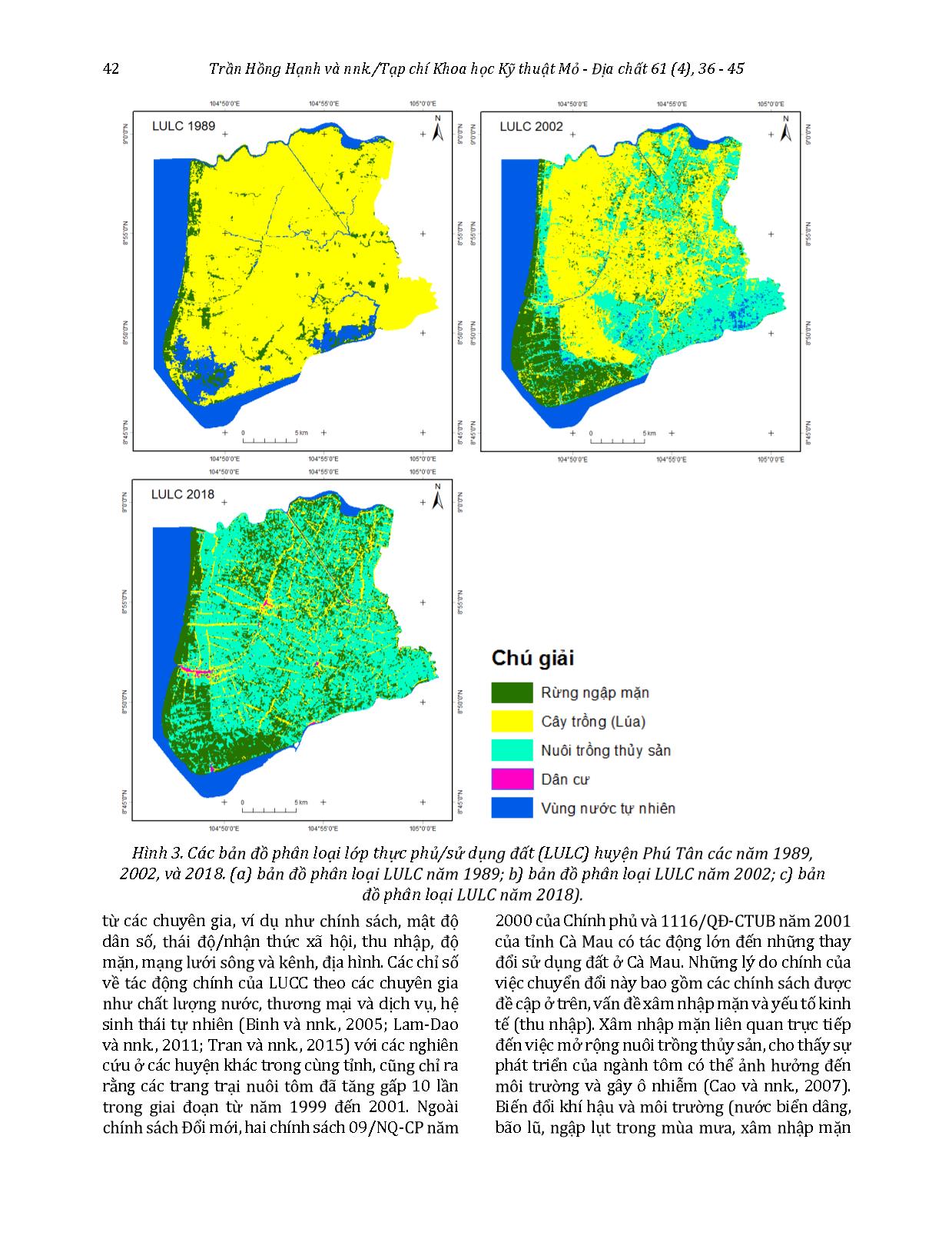 Study on land use changes, causes and impacts by remote sensing, GIS and Delphi methods in the coastal area of Ca Mau province in 30 years trang 7