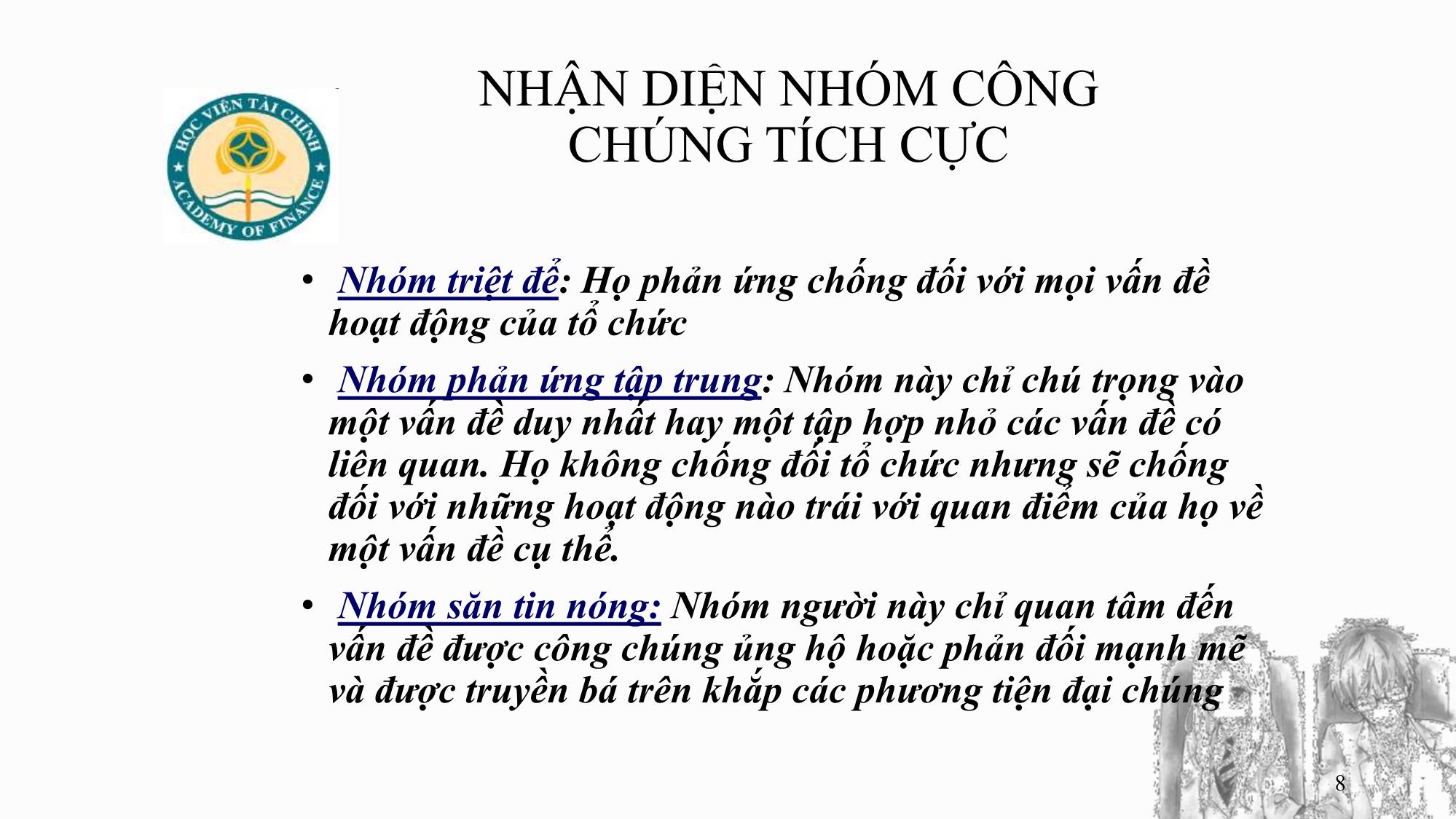 Bài giảng Quan hệ công chúng - Chương 7: Quan hệ cộng đồng - Ngô Minh Cách trang 8