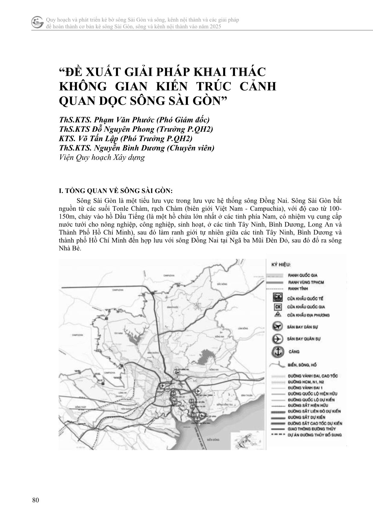 “đề xuất giải pháp khai thác không gian kiến trúc cảnh quan dọc sông Sài Gòn” trang 1