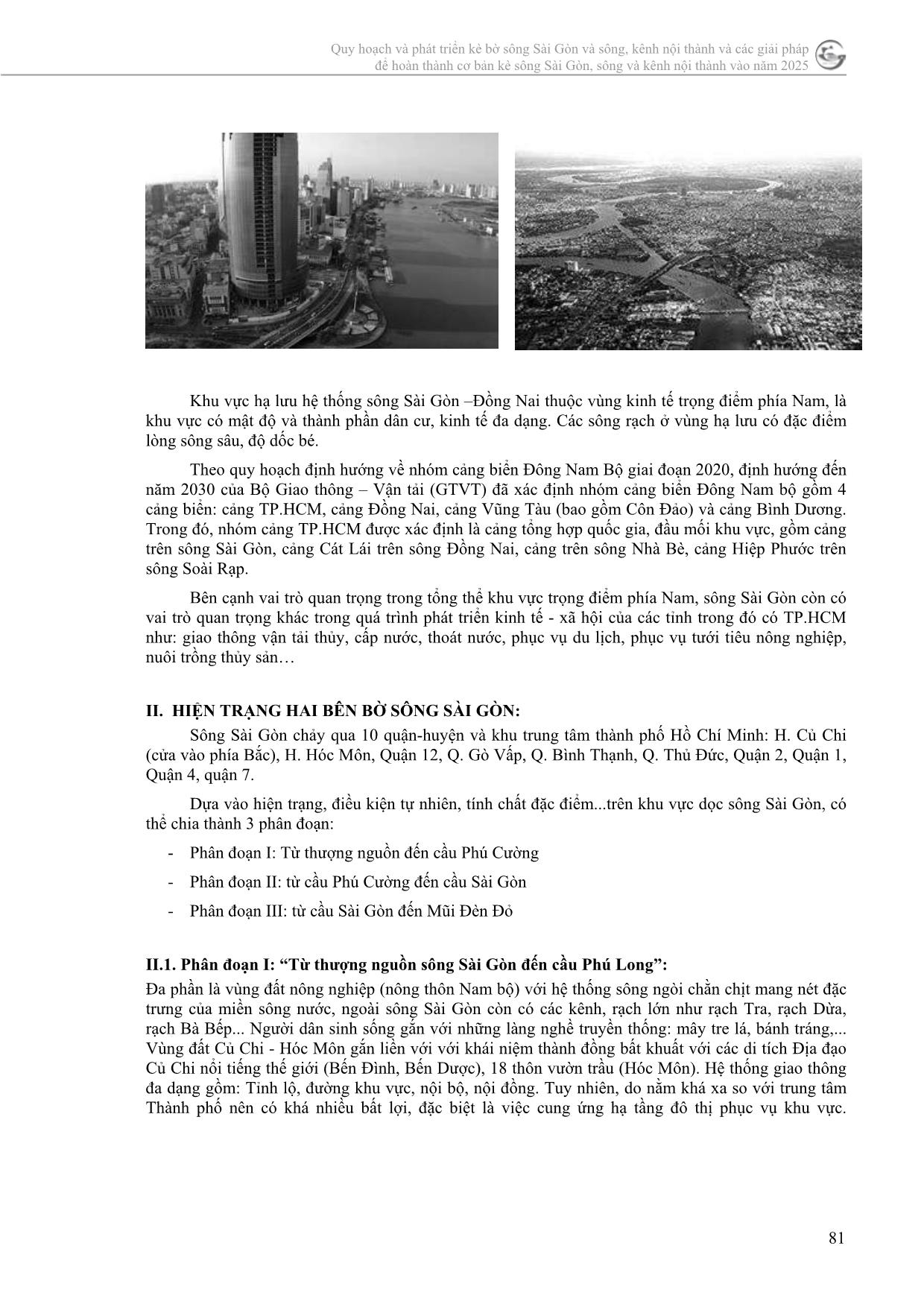 “đề xuất giải pháp khai thác không gian kiến trúc cảnh quan dọc sông Sài Gòn” trang 2