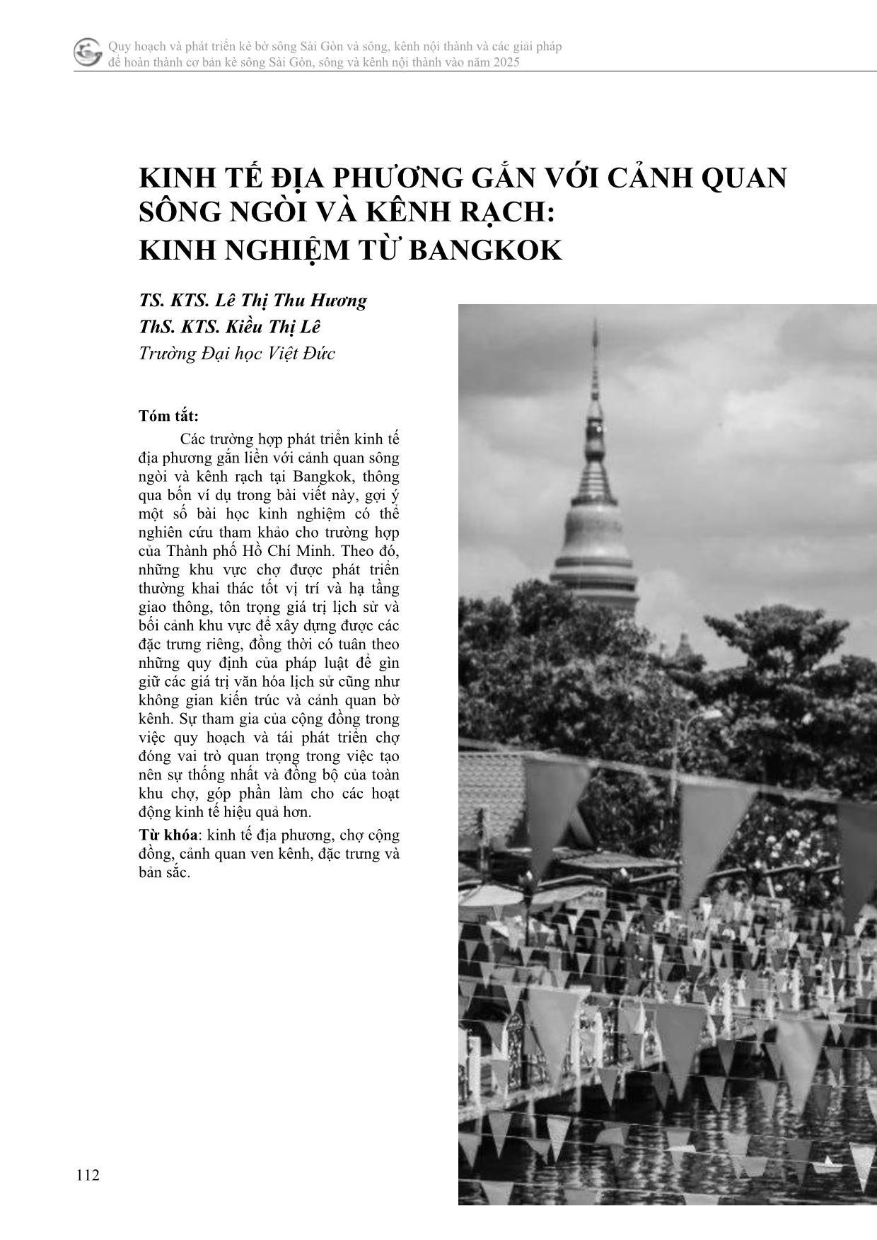 Kinh tế địa phương gắn với cảnh quan sông ngòi và kênh rạch: kinh nghiệm từ Bangkok trang 1