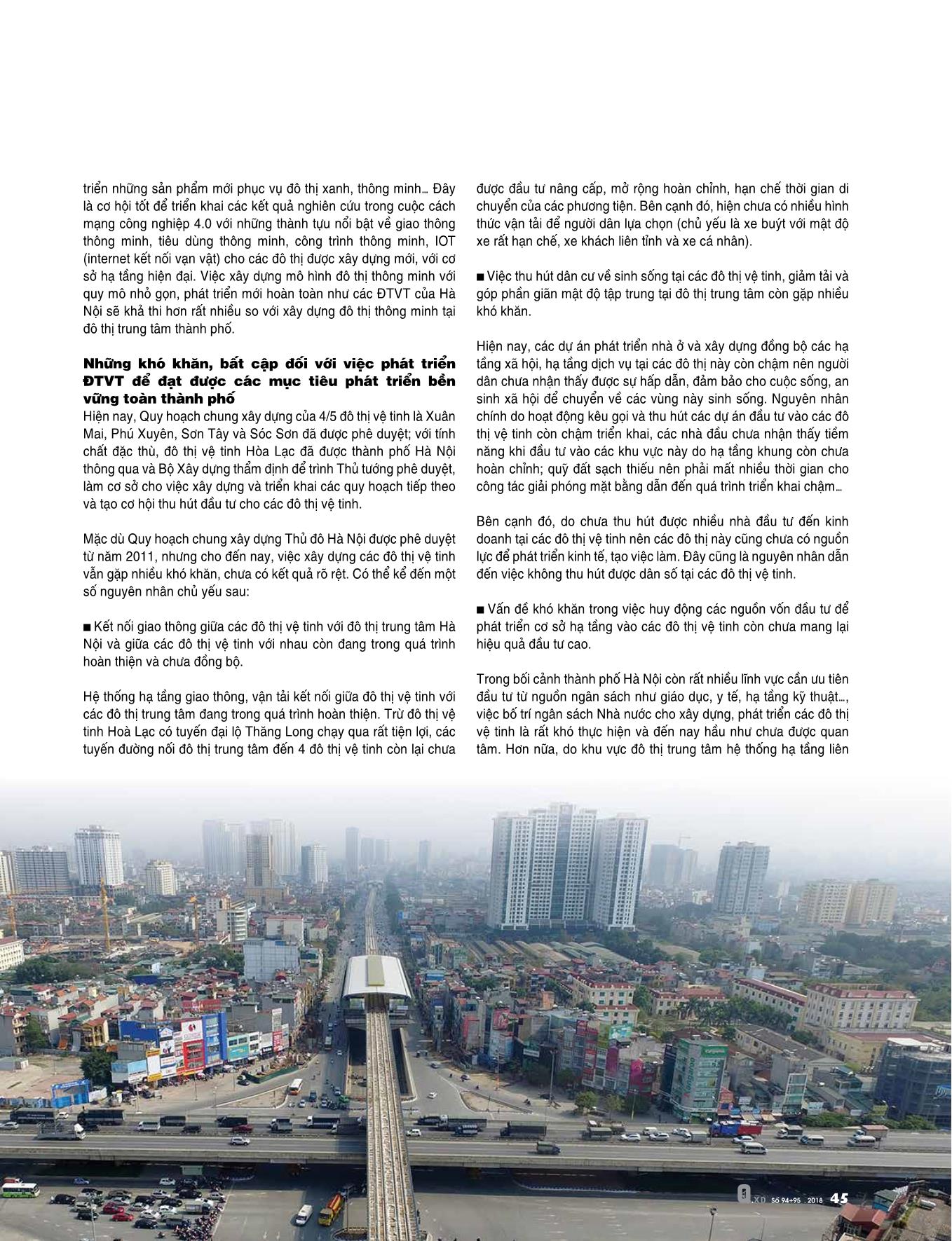 Liên kết giữa đô thị trung tâm và các đô thị vệ tinh phục vụ phát triển bền vững thành phố Hà Nội trang 4