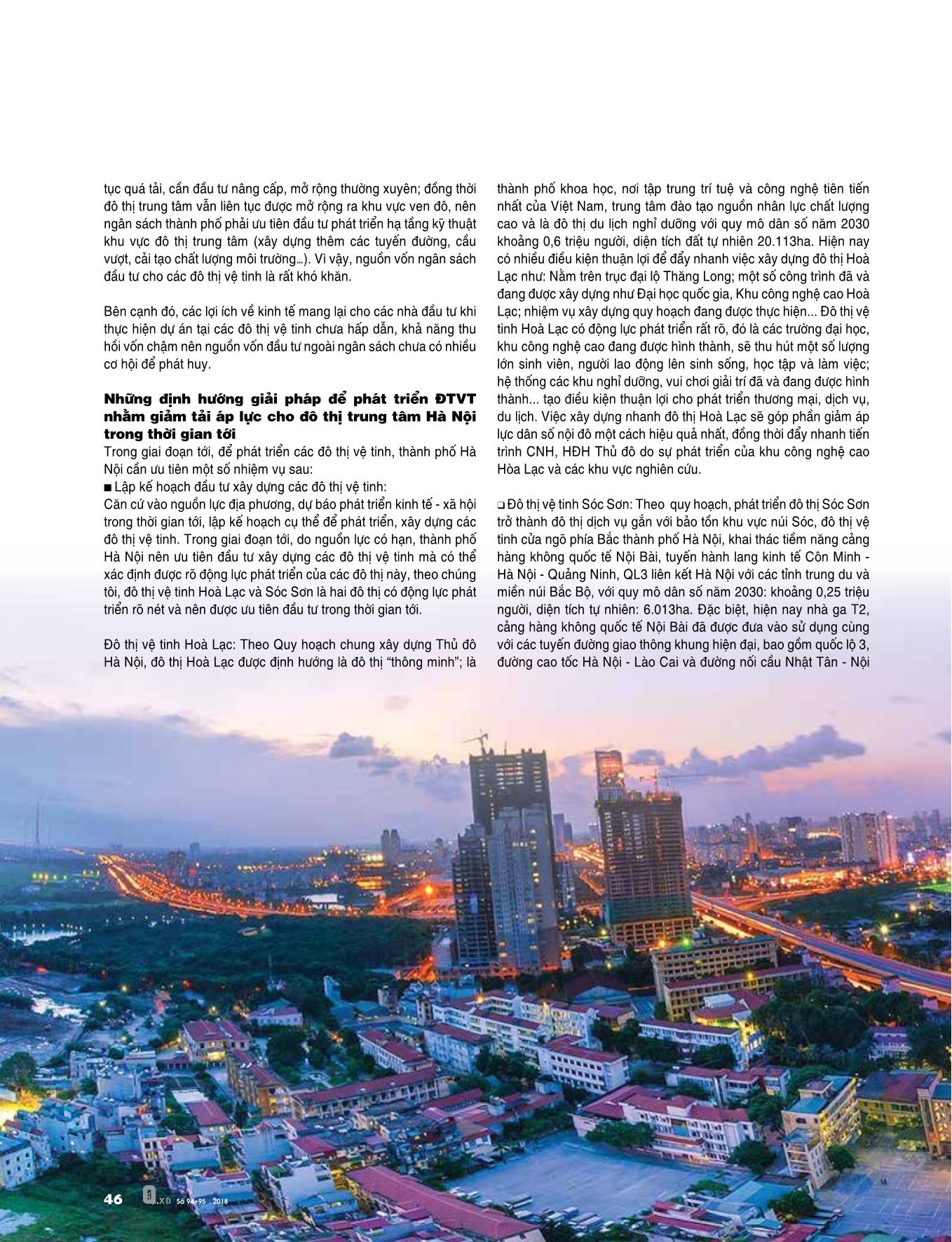 Liên kết giữa đô thị trung tâm và các đô thị vệ tinh phục vụ phát triển bền vững thành phố Hà Nội trang 5