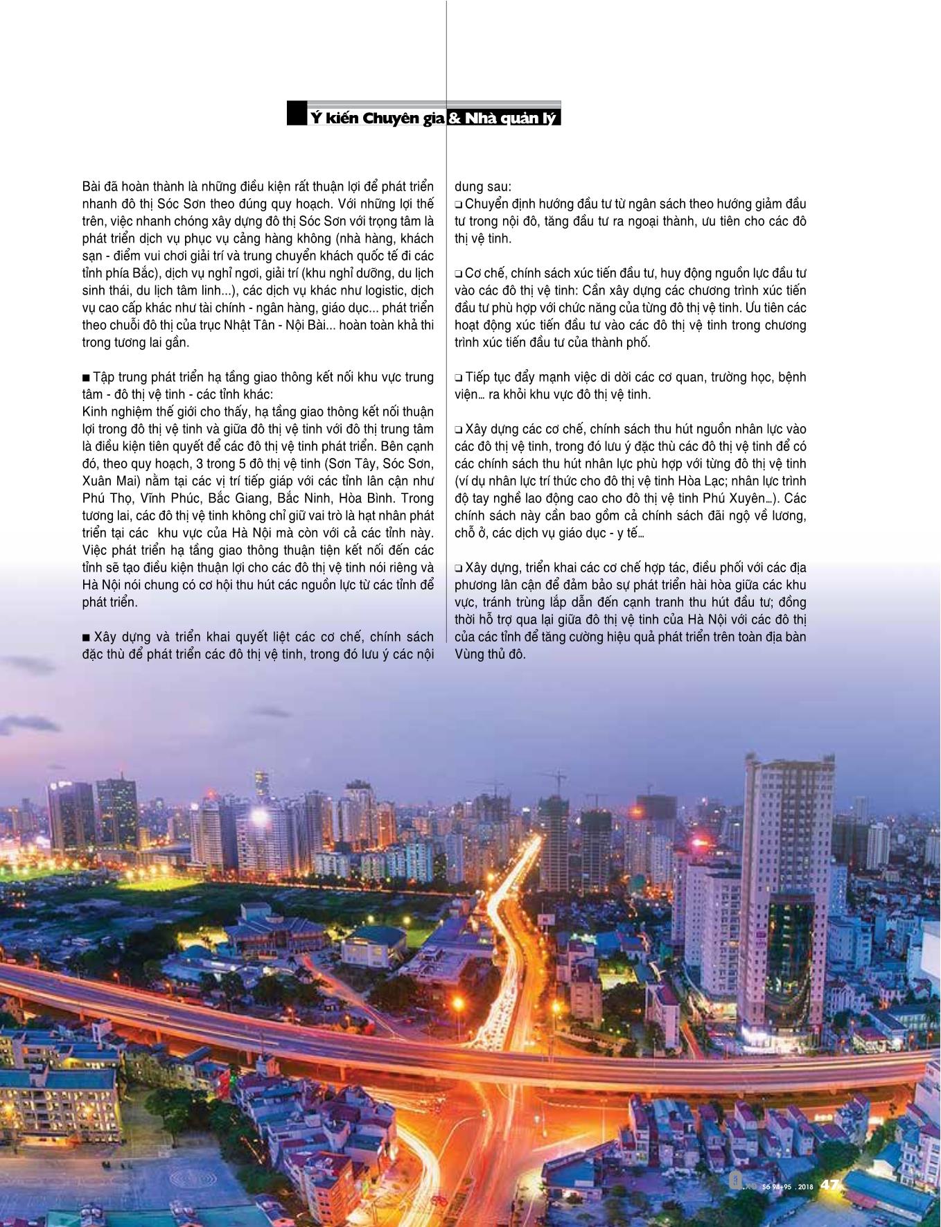 Liên kết giữa đô thị trung tâm và các đô thị vệ tinh phục vụ phát triển bền vững thành phố Hà Nội trang 6