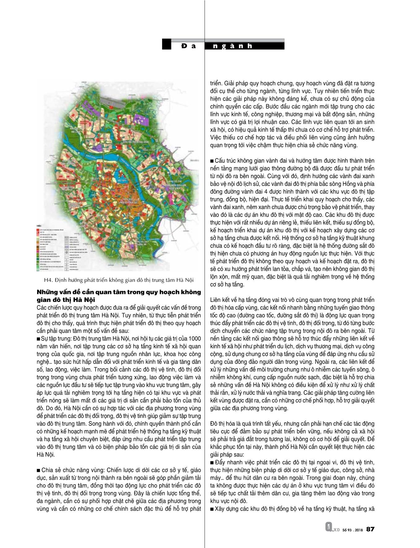 Quy hoạch vùng thủ đô Hà Nội với yêu cầu phát triển đô thị hạt nhân. Những vấn đề cần quan tâm trong quy hoạch không gian đô thị Hà Nội trang 4