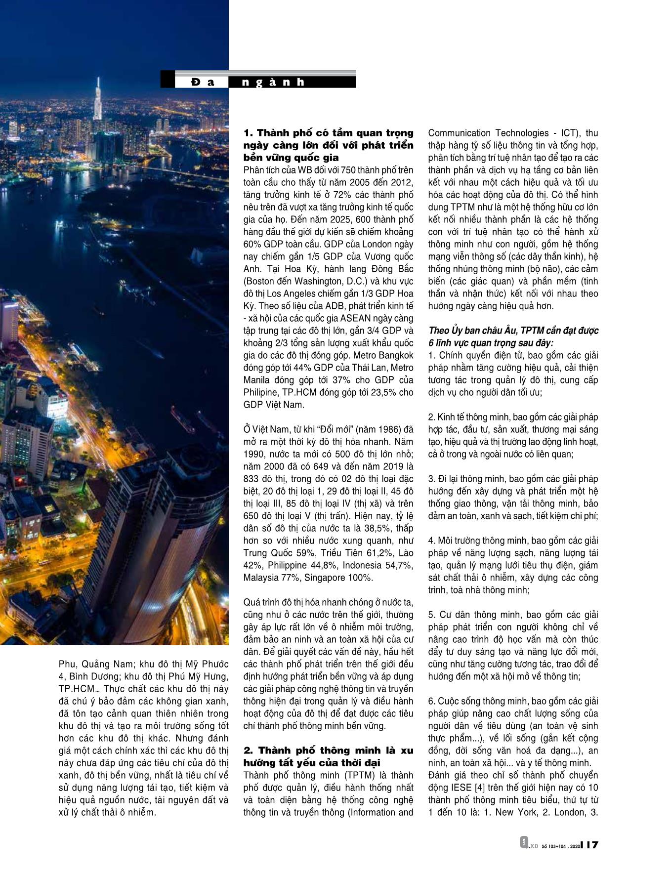 Bàn về xây dựng thành phố thông minh bền vững ở Việt Nam trang 2
