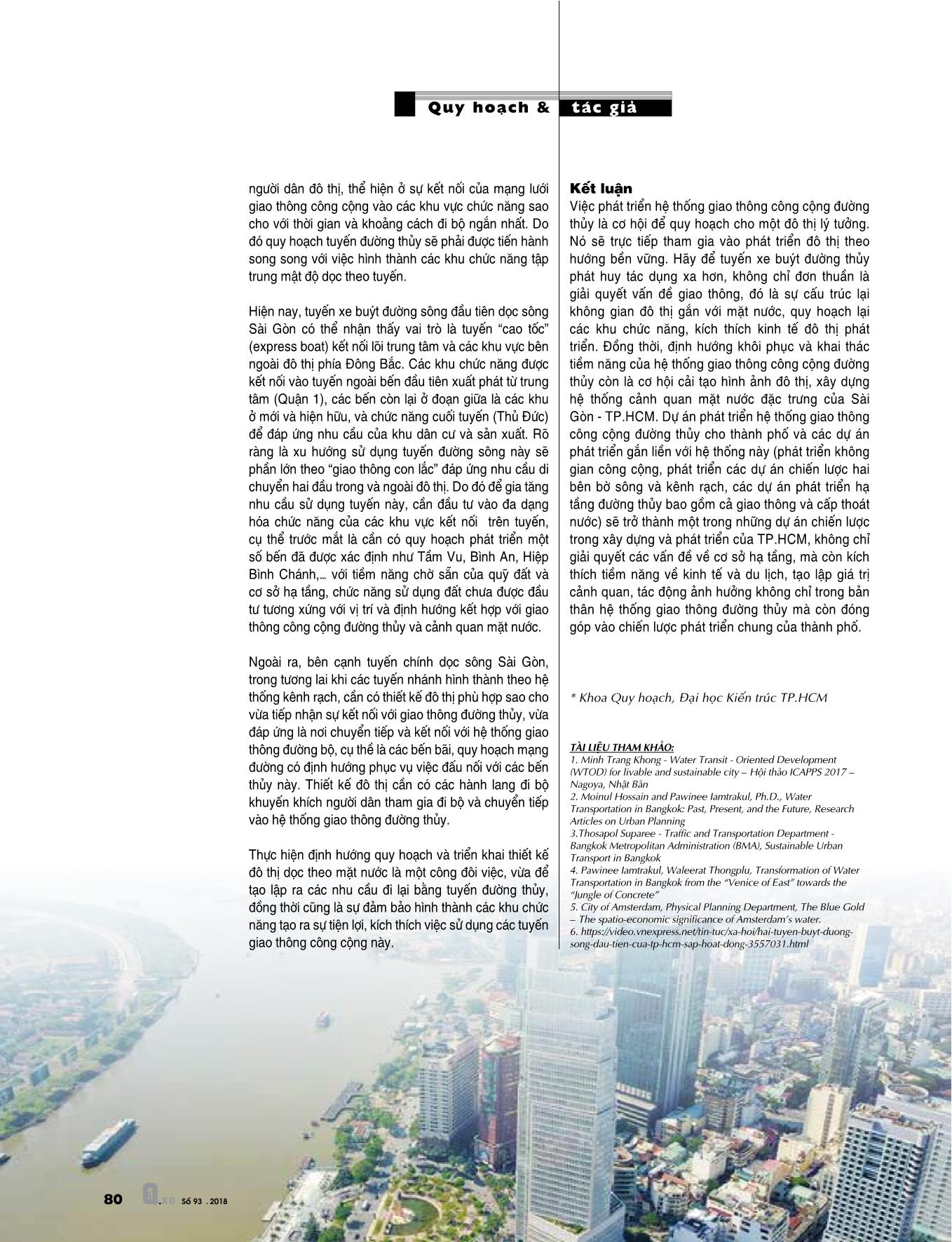Chiến lược phát triển đô thị gắn với hệ thống giao thông công cộng đường thủy TP. HCM trang 5