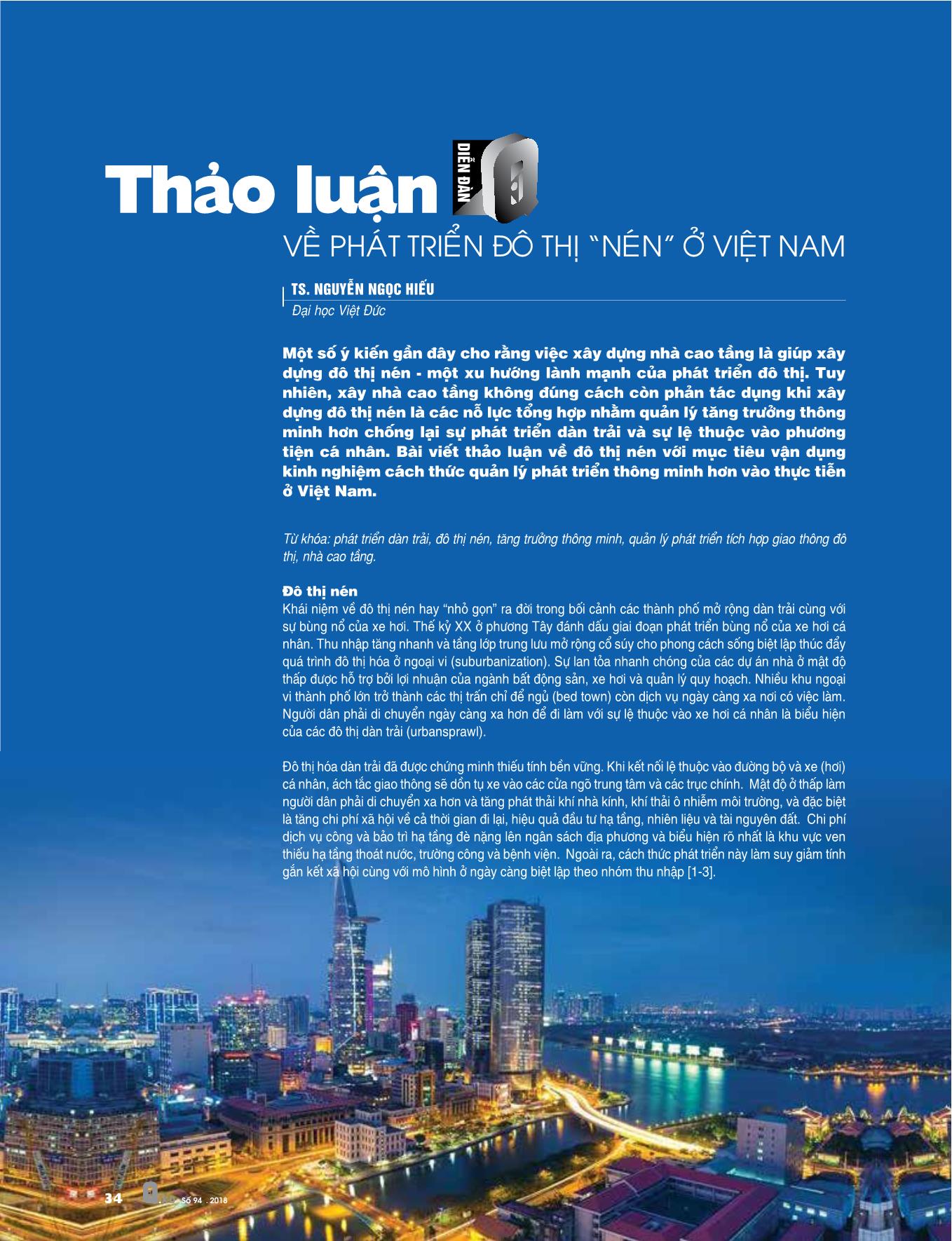 Thảo luận về phát triển đô thị “nén” ở Việt Nam trang 1