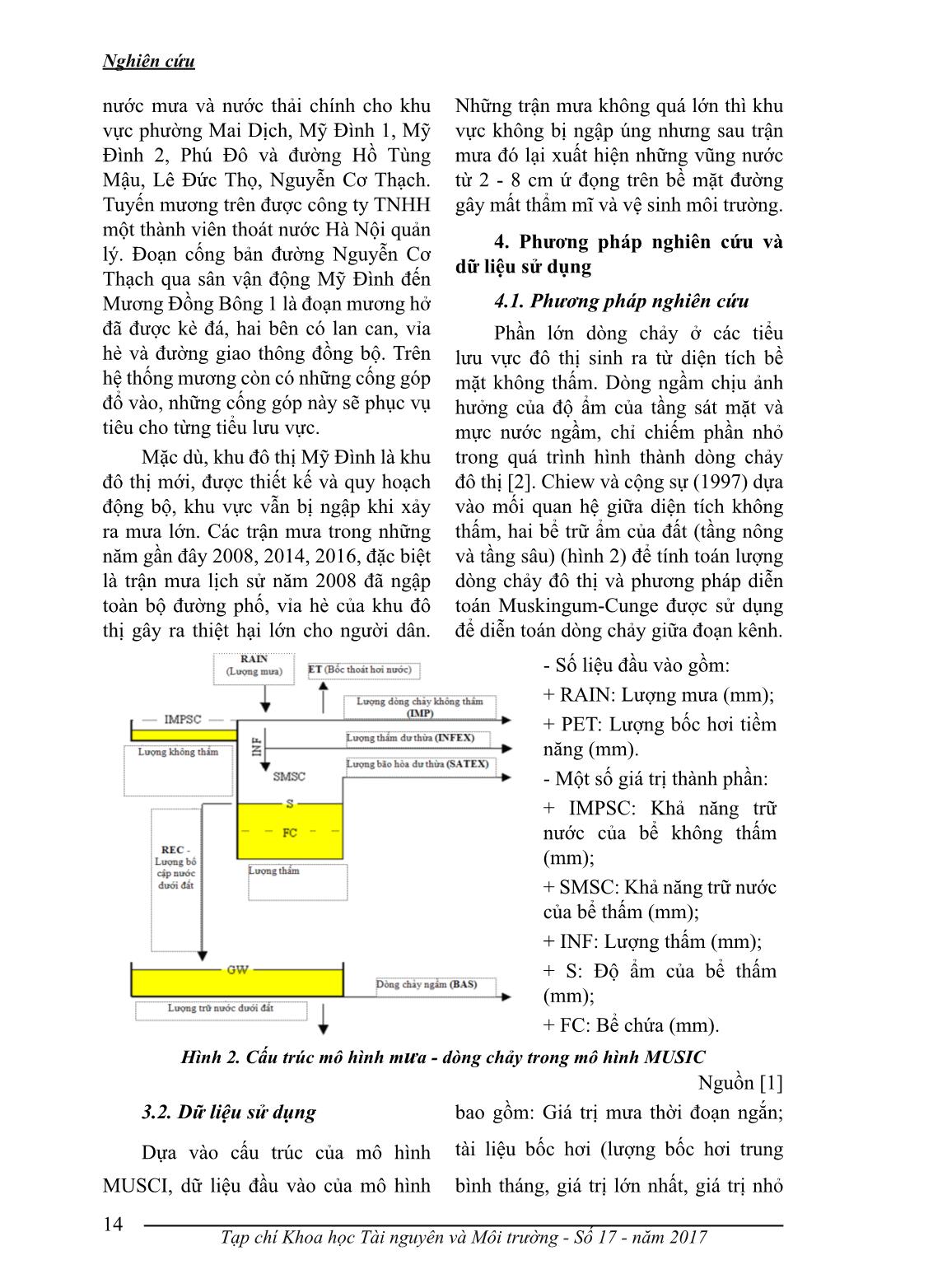 Ứng dụng mô hình music mô phỏng hệ thống tiêu thoát nước mưa: trường hợp nghiên cứu ở khu đô thị Mỹ Đình, Hà Nội trang 4