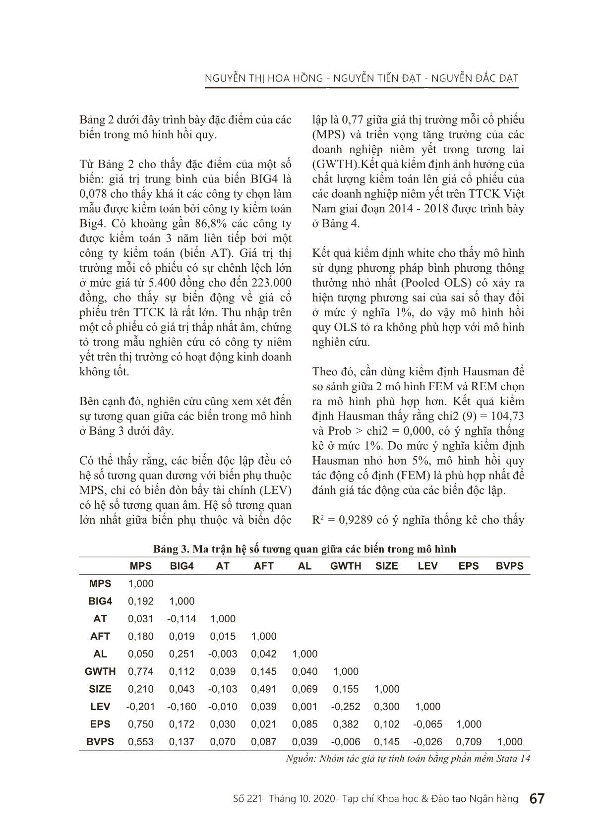 Ảnh hưởng của chất lượng kiểm toán lên giá cổ phiếu của các doanh nghiệp niêm yết trên thị trường chứng khoán Việt Nam trang 9