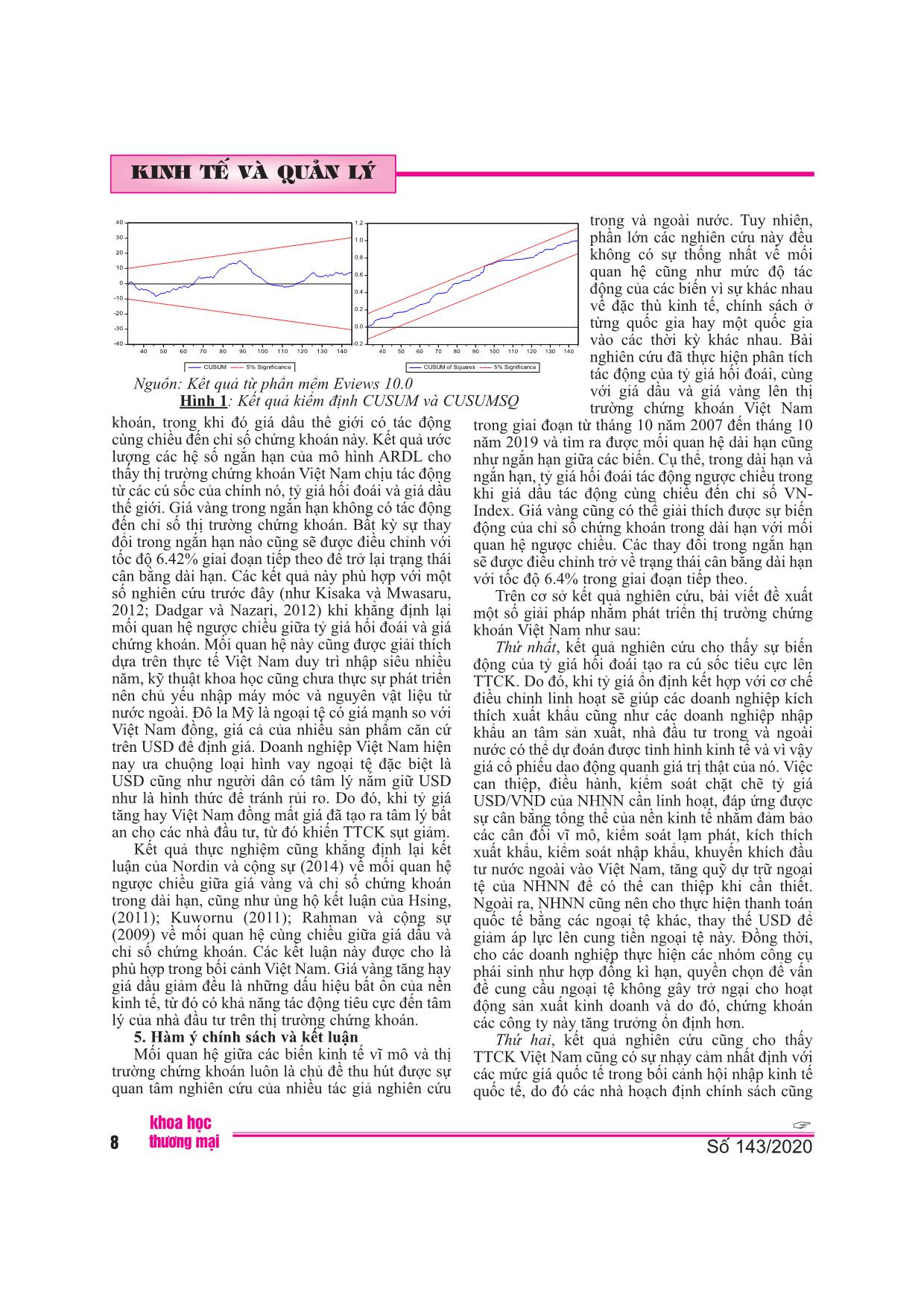 Áp dụng mô hình ardl nghiên cứu tác động của các chỉ số giá đến thị trường chứng khoán Việt Nam trang 8