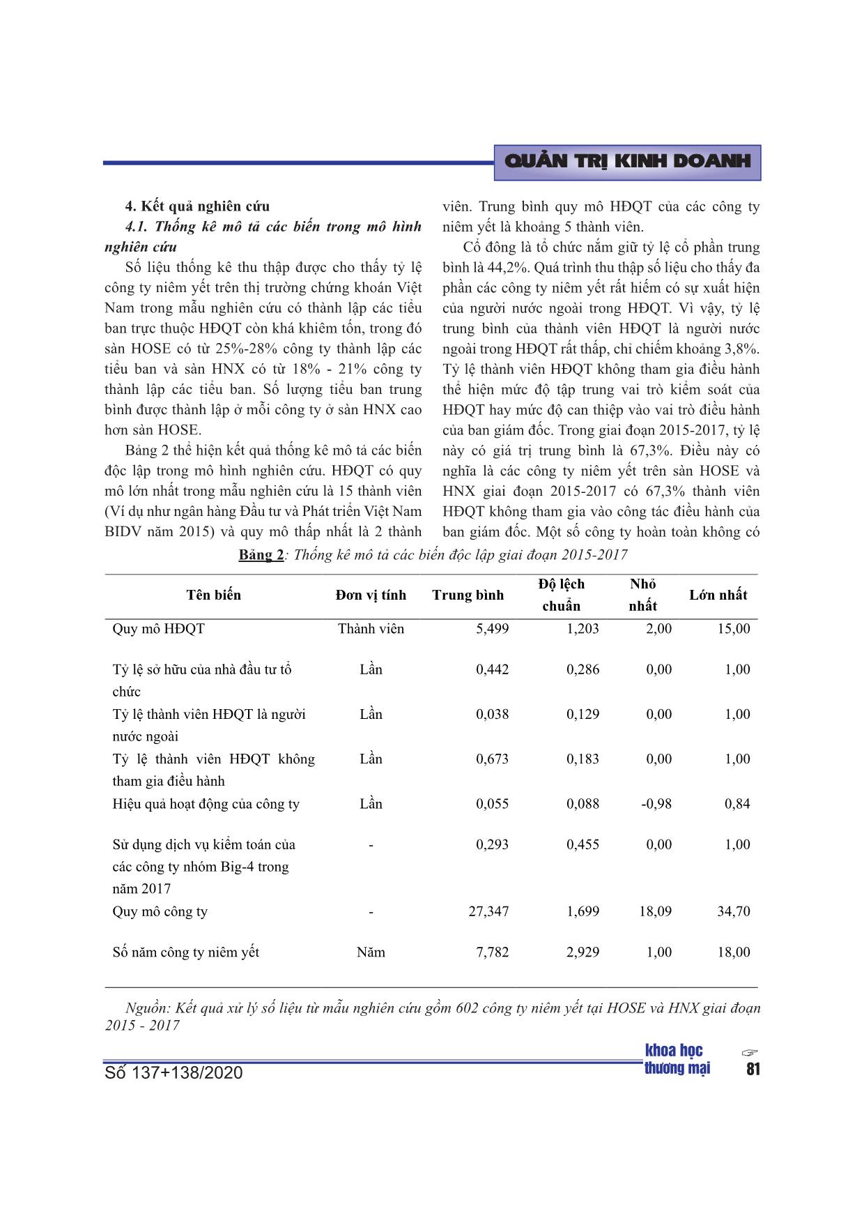 Các nhân tố ảnh hưởng đến khả năng thành lập các tiểu ban trực thuộc hội đồng quản trị của các công ty niêm yết trên thị trường chứng khoán Việt Nam trang 9