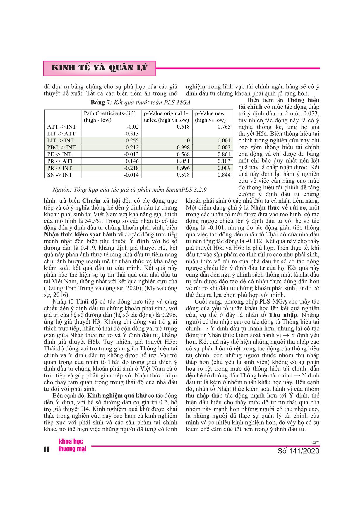 Các nhân tố tác động tới ý định đầu tư chứng khoán phái sinh của nhà đầu tư cá nhân: trường hợp nghiên cứu tại Việt Nam trang 9