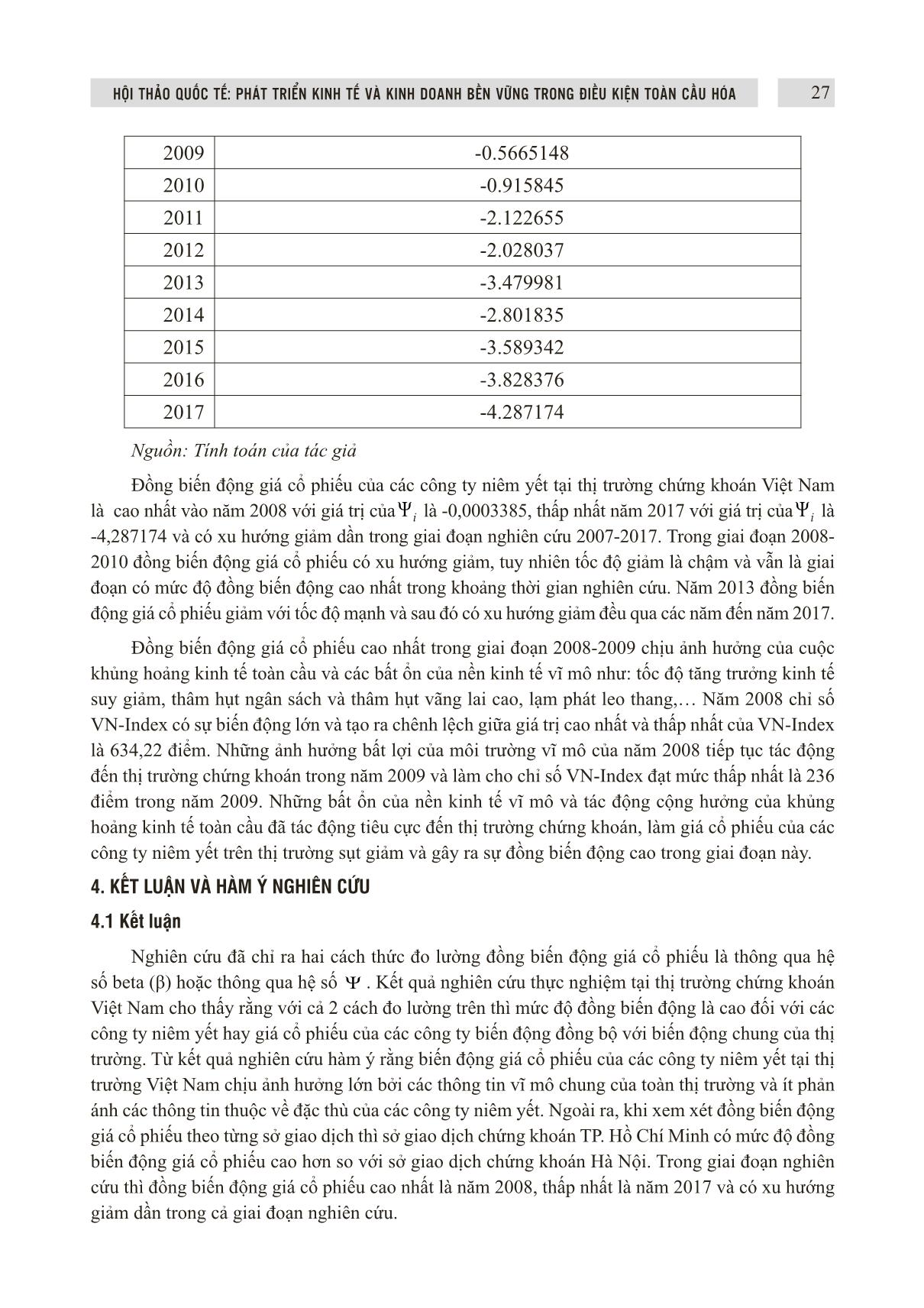 Đồng biến động giá cổ phiếu của các công ty niêm yết trên thị trường chứng khoán Việt Nam trang 9