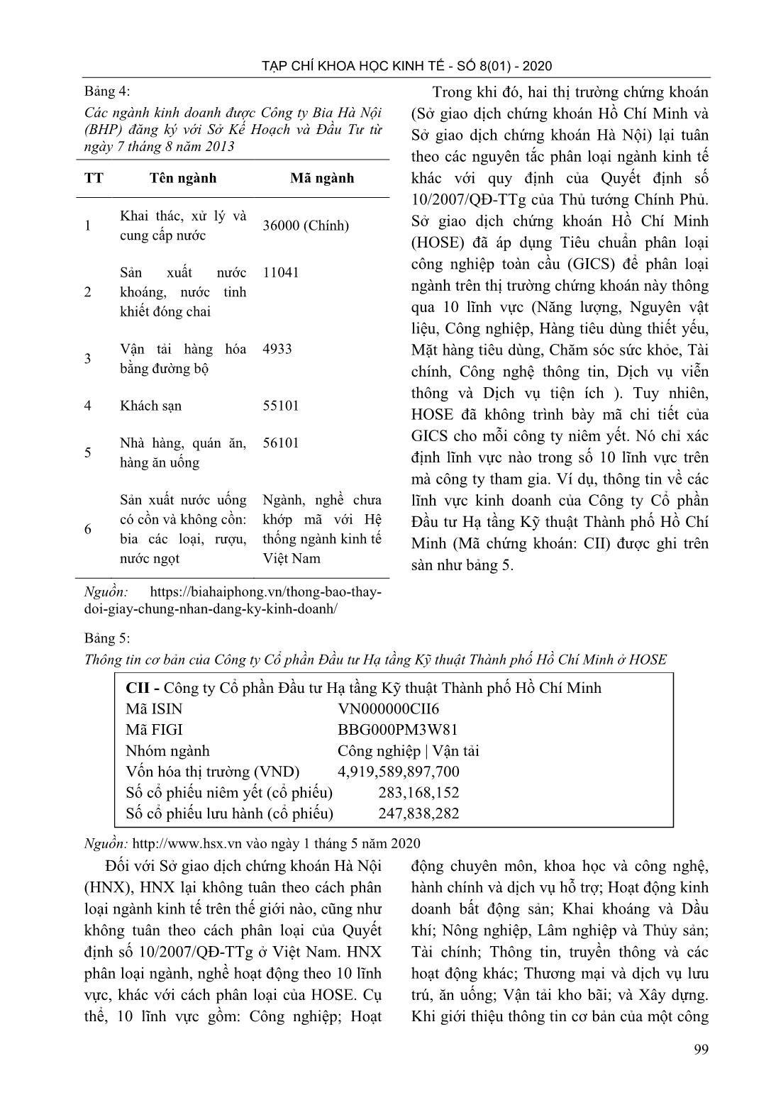 Phân loại ngành nghề: bất cập trong việc công bố thông tin trên thị trường chứng khoán Việt Nam trang 9