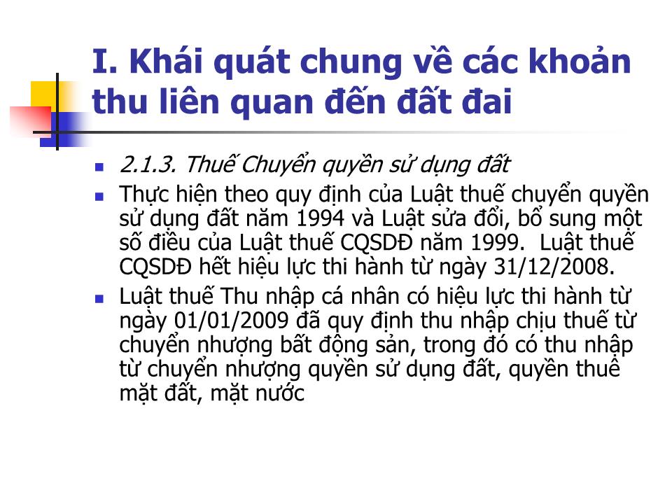 Bài giảng Các khoản thu liên quan đến đất đai - Nguyễn Thị Cúc trang 10