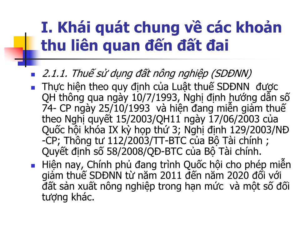 Bài giảng Các khoản thu liên quan đến đất đai - Nguyễn Thị Cúc trang 8