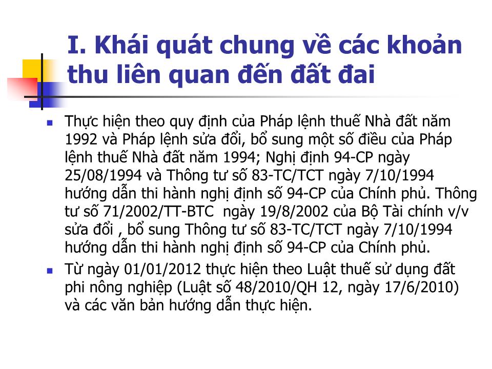 Bài giảng Các khoản thu liên quan đến đất đai - Nguyễn Thị Cúc trang 9