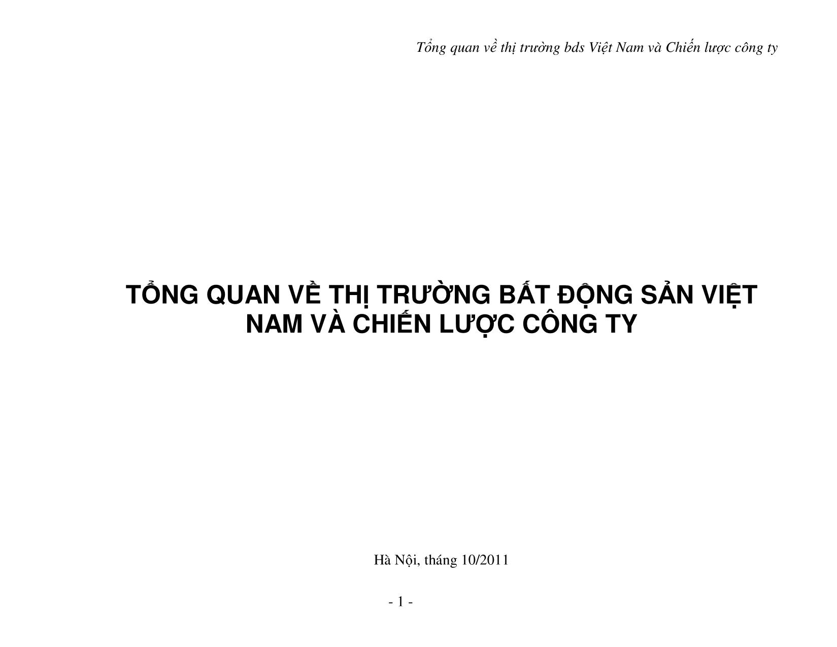 Tài liệu Tổng quan về thị trường bất động sản Việt Nam và chiến lược công ty trang 1