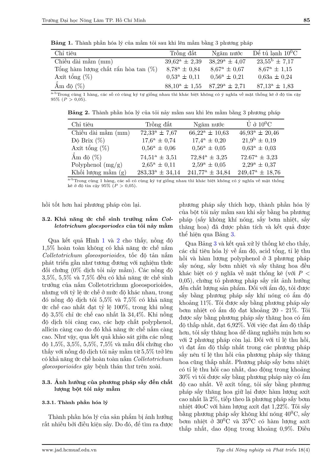 Nghiên cứu quy trình chế biến bột mầm tỏi từ tỏi Phan Rang trang 5