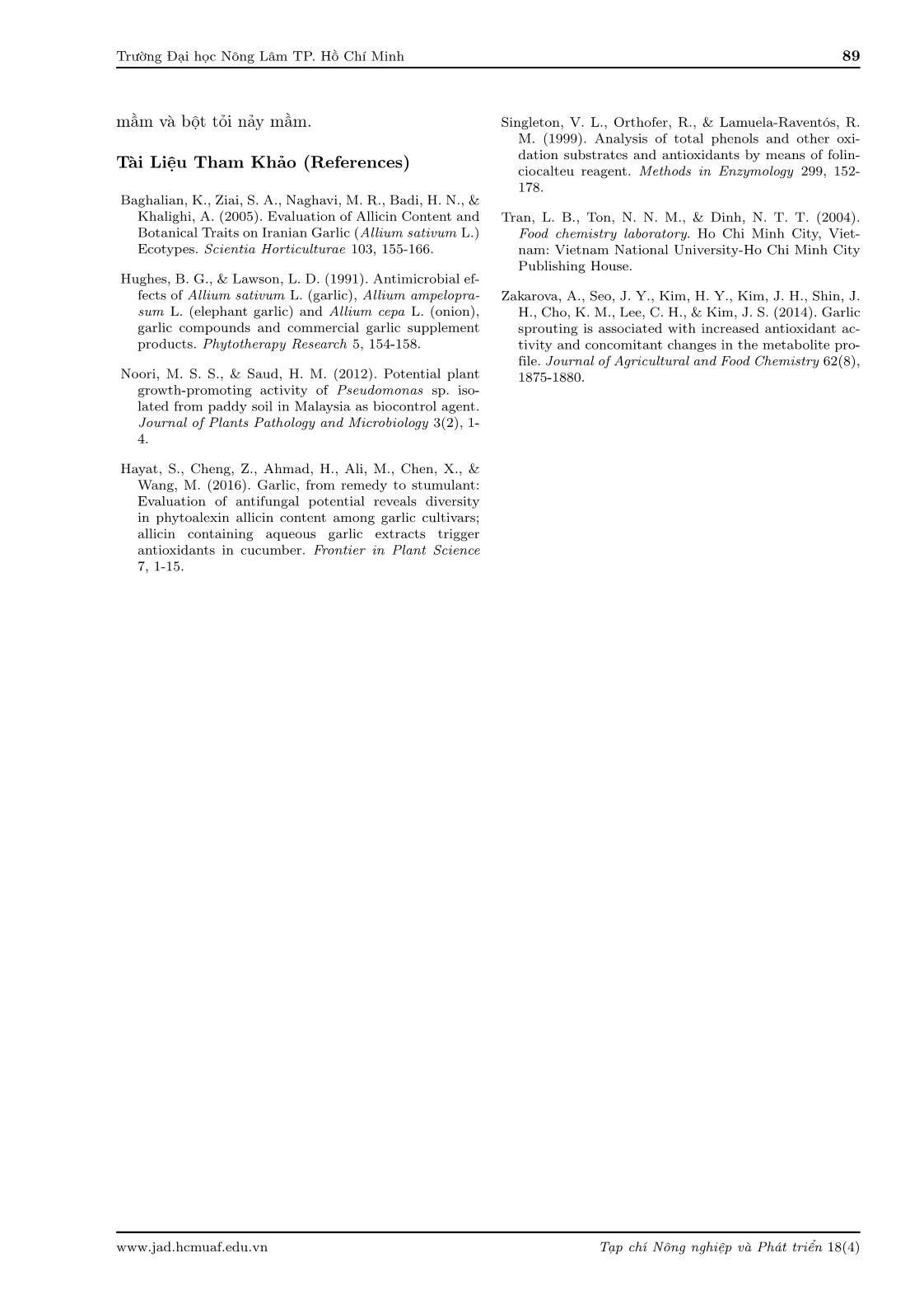 Nghiên cứu quy trình chế biến bột mầm tỏi từ tỏi Phan Rang trang 9