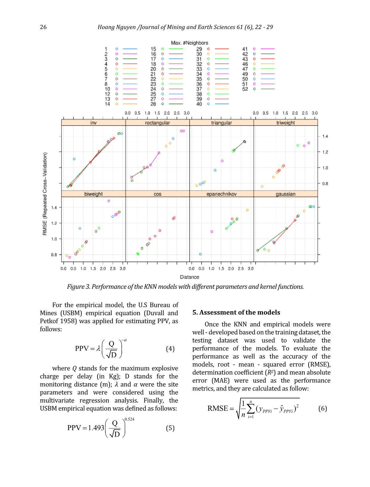 Application of the k - Nearest neighbors algorithm for predicting blast - induced ground vibration in open - pit coal mines: a case study trang 5