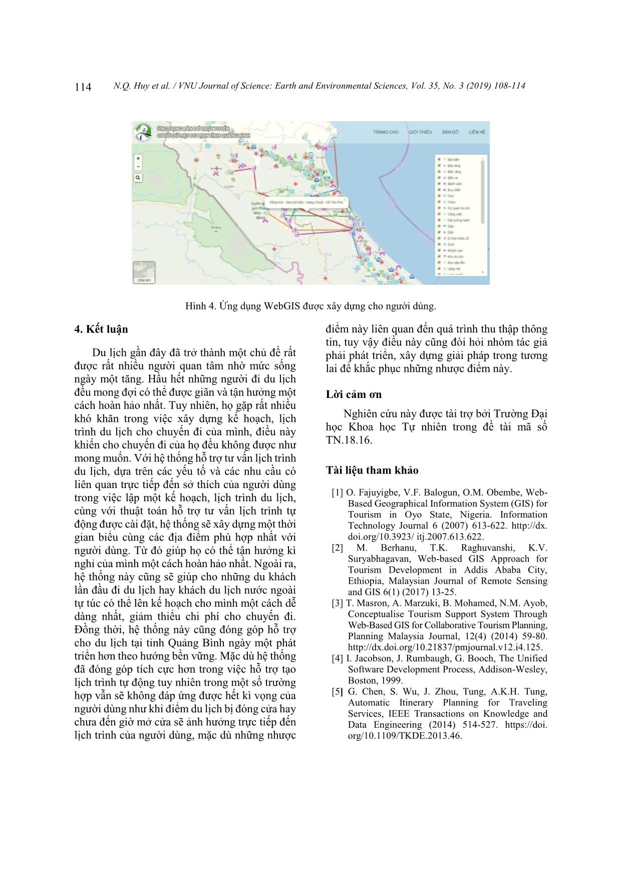 Nghiên cứu xây dựng ứng dụng WebGIS hỗ trợ tư vấn lịch trình tự động phục vụ phát triển du lịch tỉnh Quảng Bình, Việt Nam trang 7