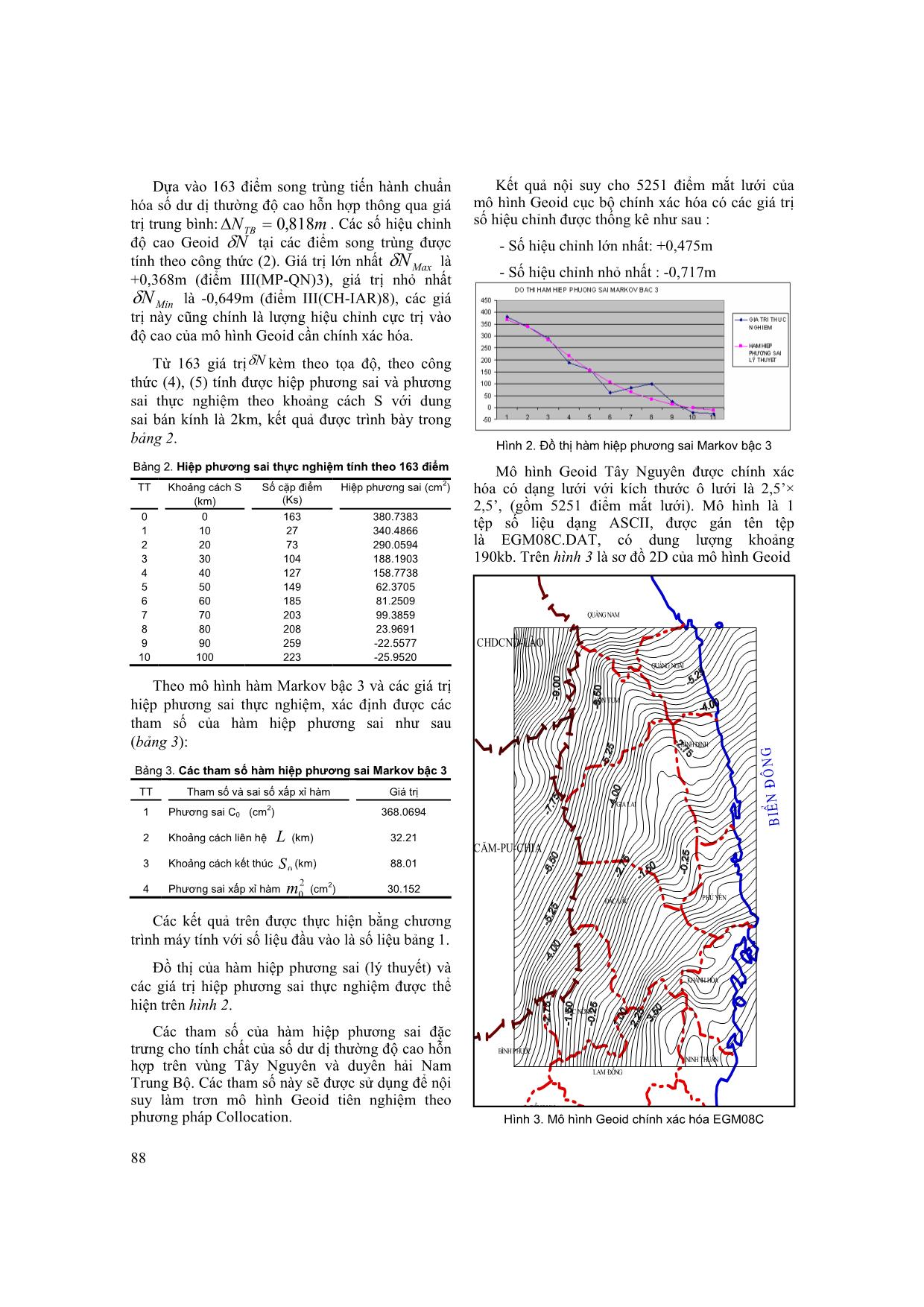 Chính xác hóa dị thường độ cao EGM2008 dựa trên số liệu GPS-thuỷ chuẩn trên phạm vi cục bộ vùng Tây Nguyên và duyên hải Nam Trung Bộ trang 4