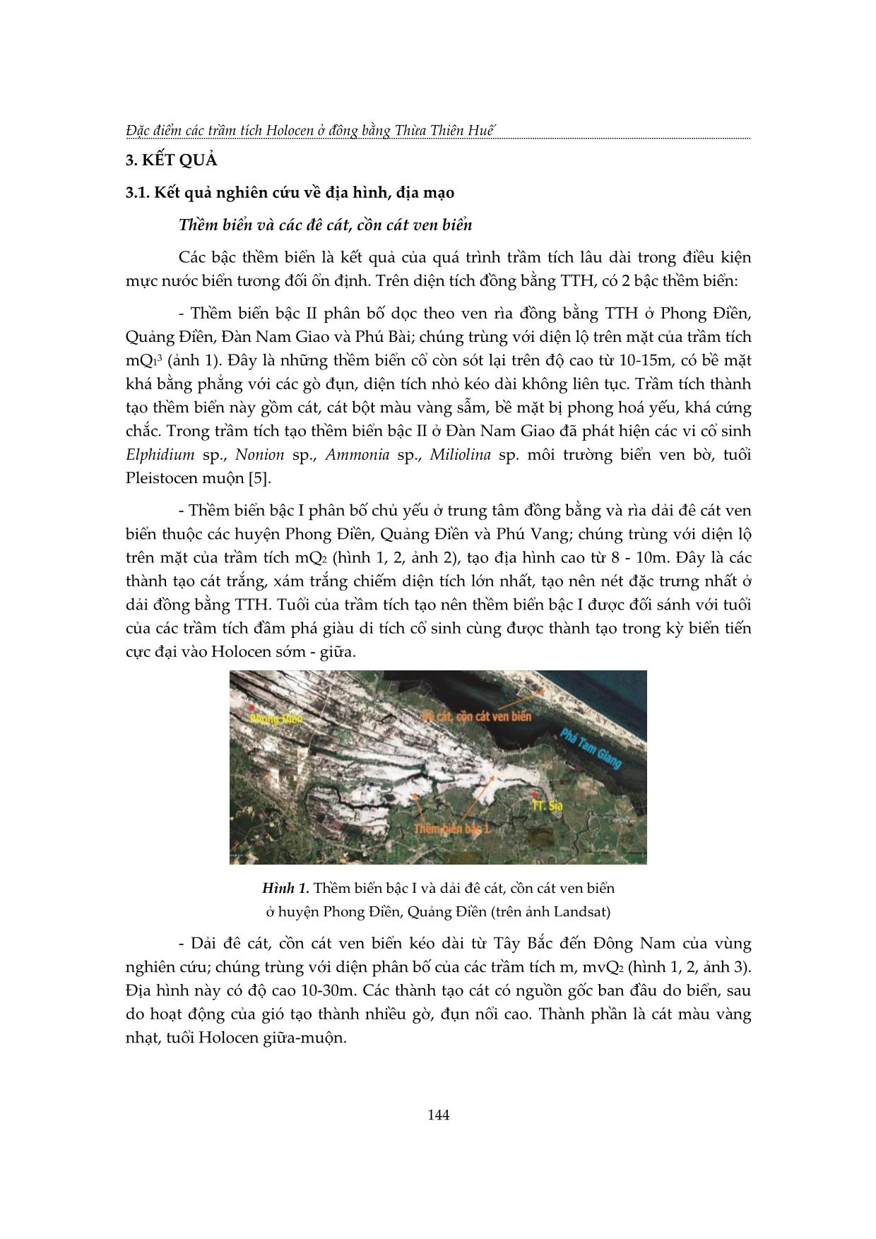 Đặc điểm các trầm tích Holocen ở đồng bằng Thừa Thiên Huế trang 4