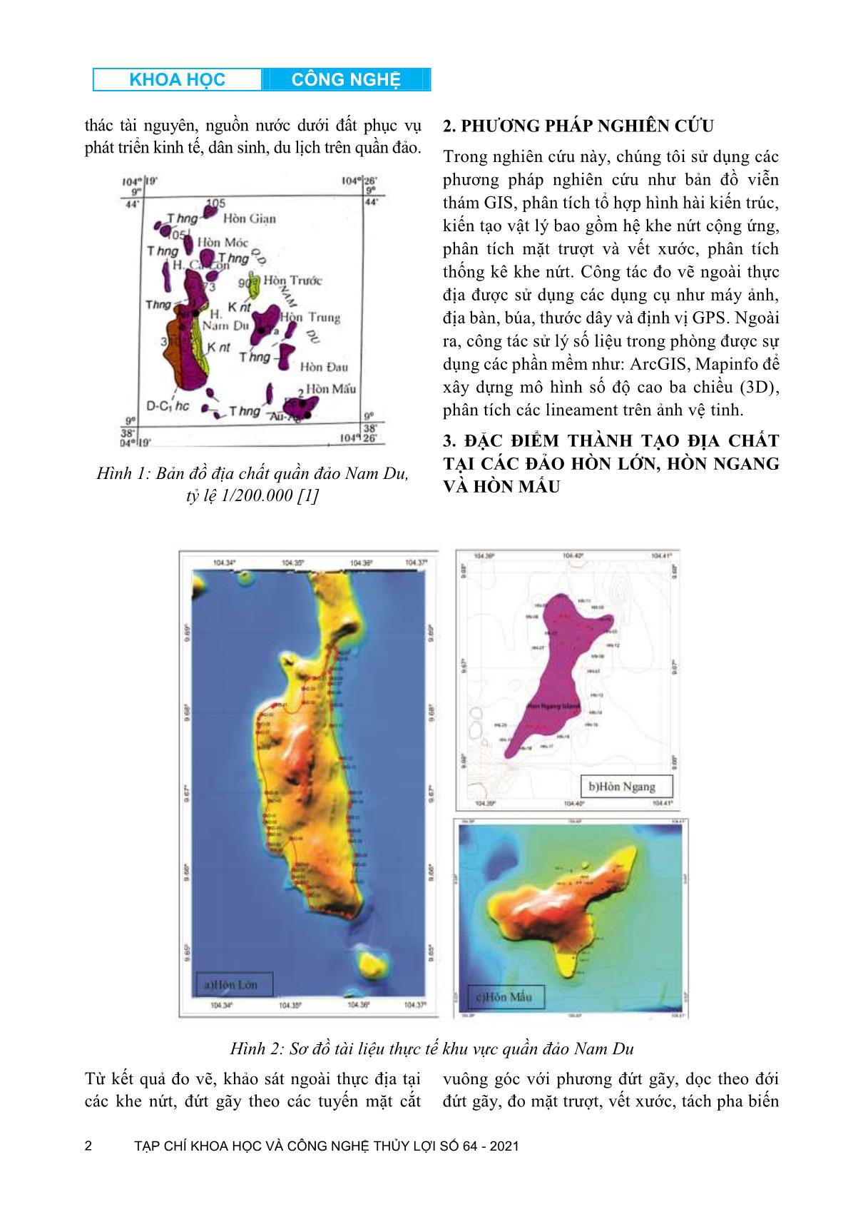 Đặc điểm cấu trúc địa chất và các đới phá hủy kiến tạo tại các đảo lớn thuộc quần đảo Nam Du, tỉnh Kiên Giang trang 2