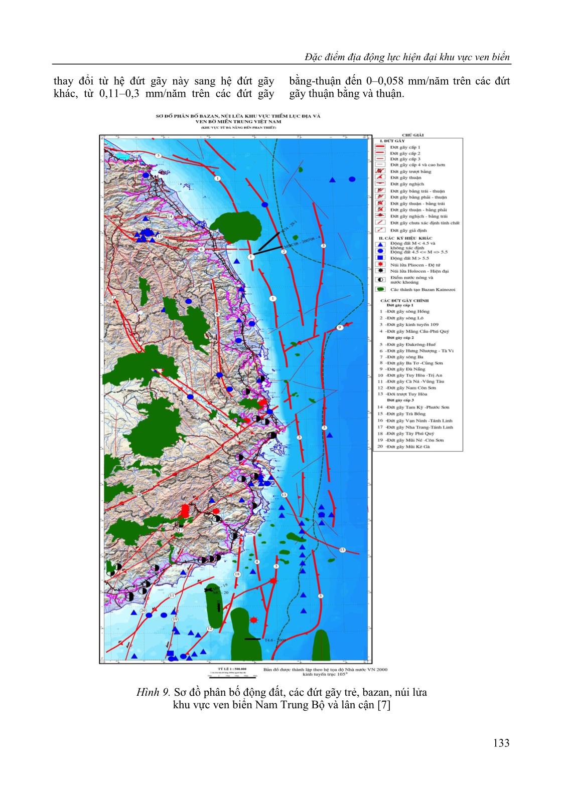Đặc điểm địa động lực hiện đại khu vực ven biển Nam Trung Bộ và mối liên quan với các tai biến địa chất trang 9