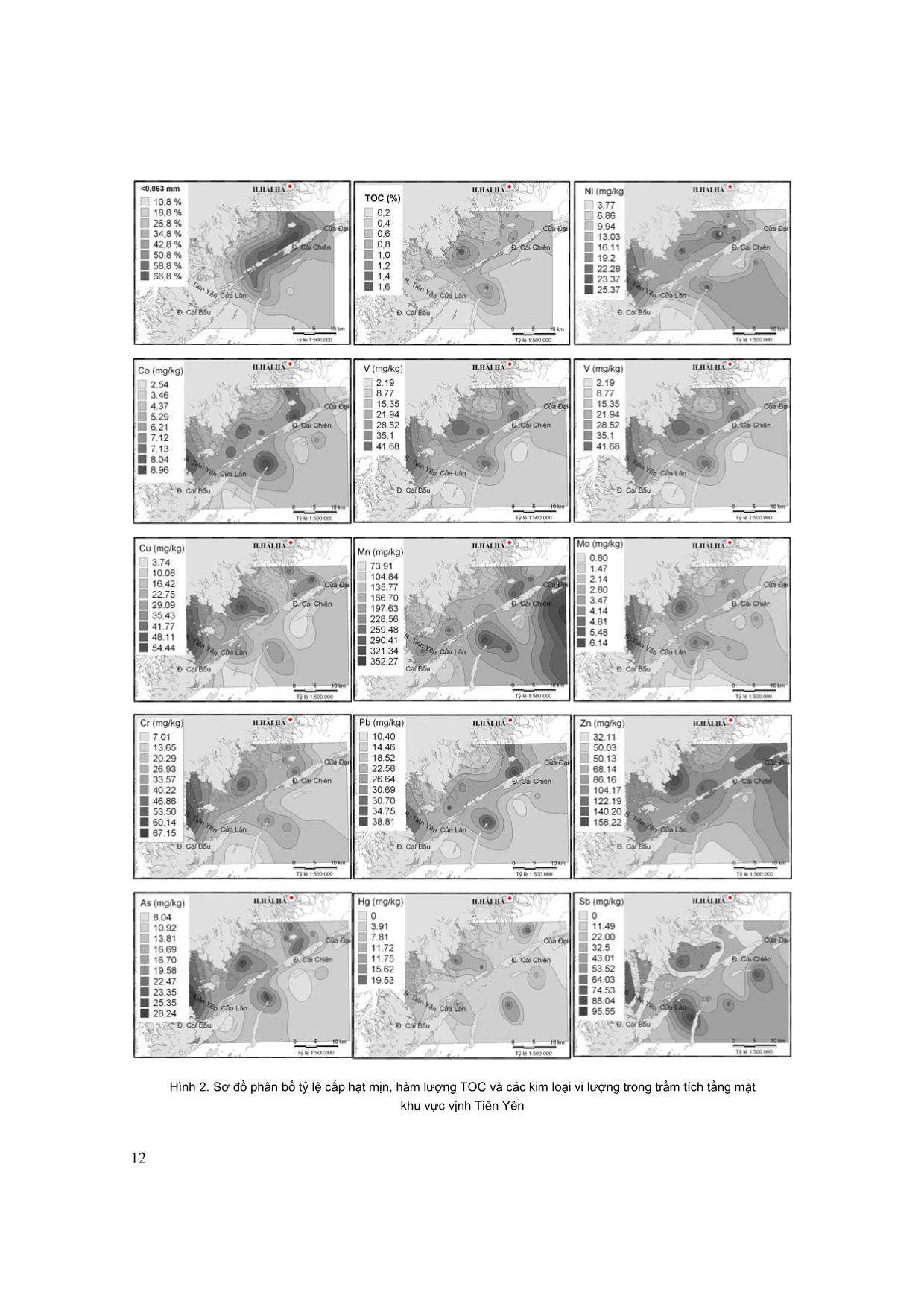 Đặc điểm phân bố các nguyên tố vi lượng trong trầm tích tầng mặt vịnh Tiên Yên trang 3